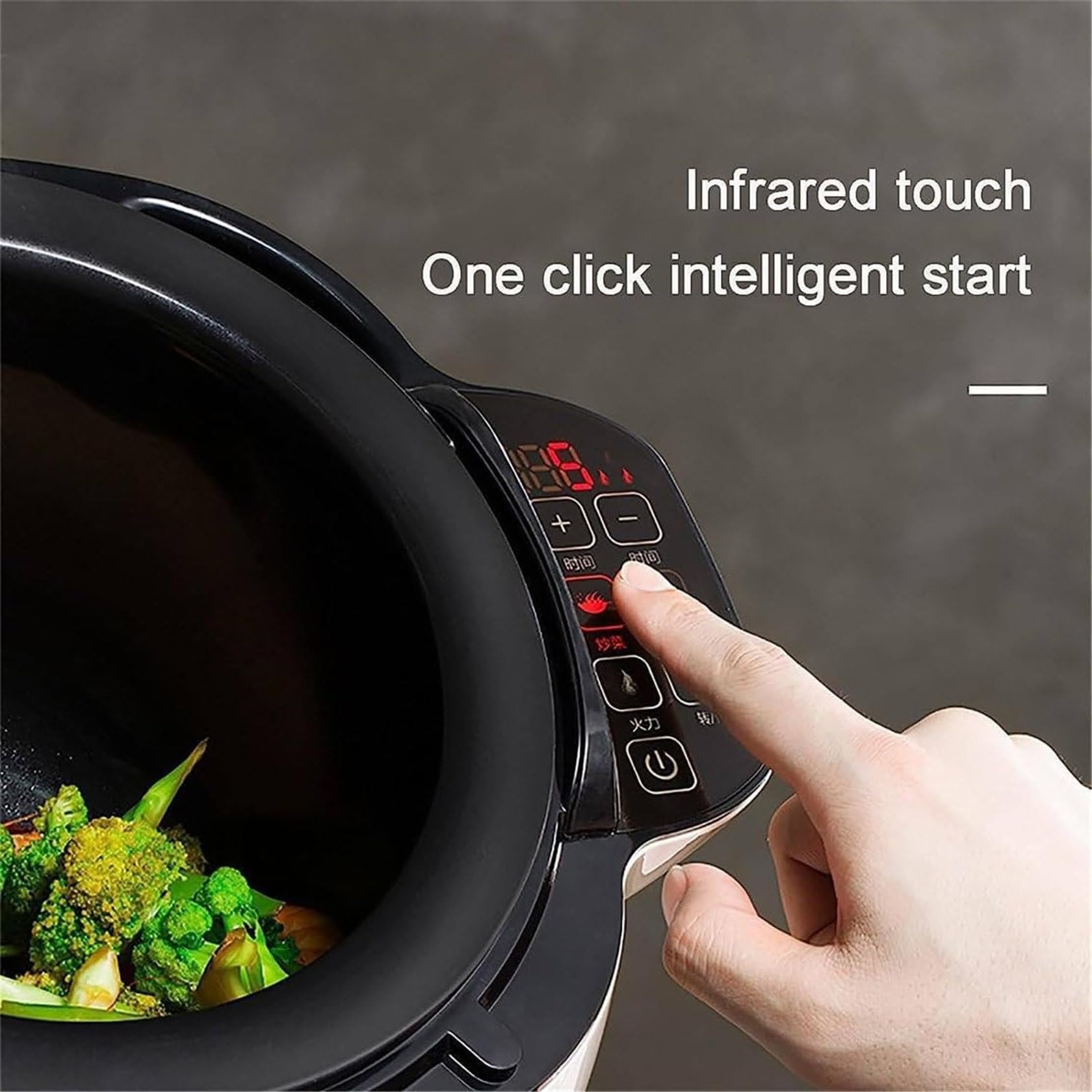 ZUMAHA 2000W 6L Automatic Smart Cooking Machine - One-Touch Start, 3-Speed Adjustable, 360° Rotation - Perfect for Stir Frying, Stewing, Braising - Ideal for Home Kitchens, Restaurants & Meal Prep