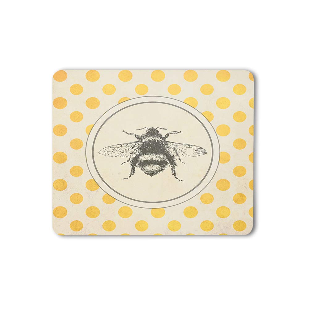 Vintage Bee Mouse Pad with Animal Wings - Non-Slip Rubber Base Gaming Mouse Mat for PC & Laptop (9.5x7.9 Inch) - Perfect for Office, Gaming & Home Computer Setup