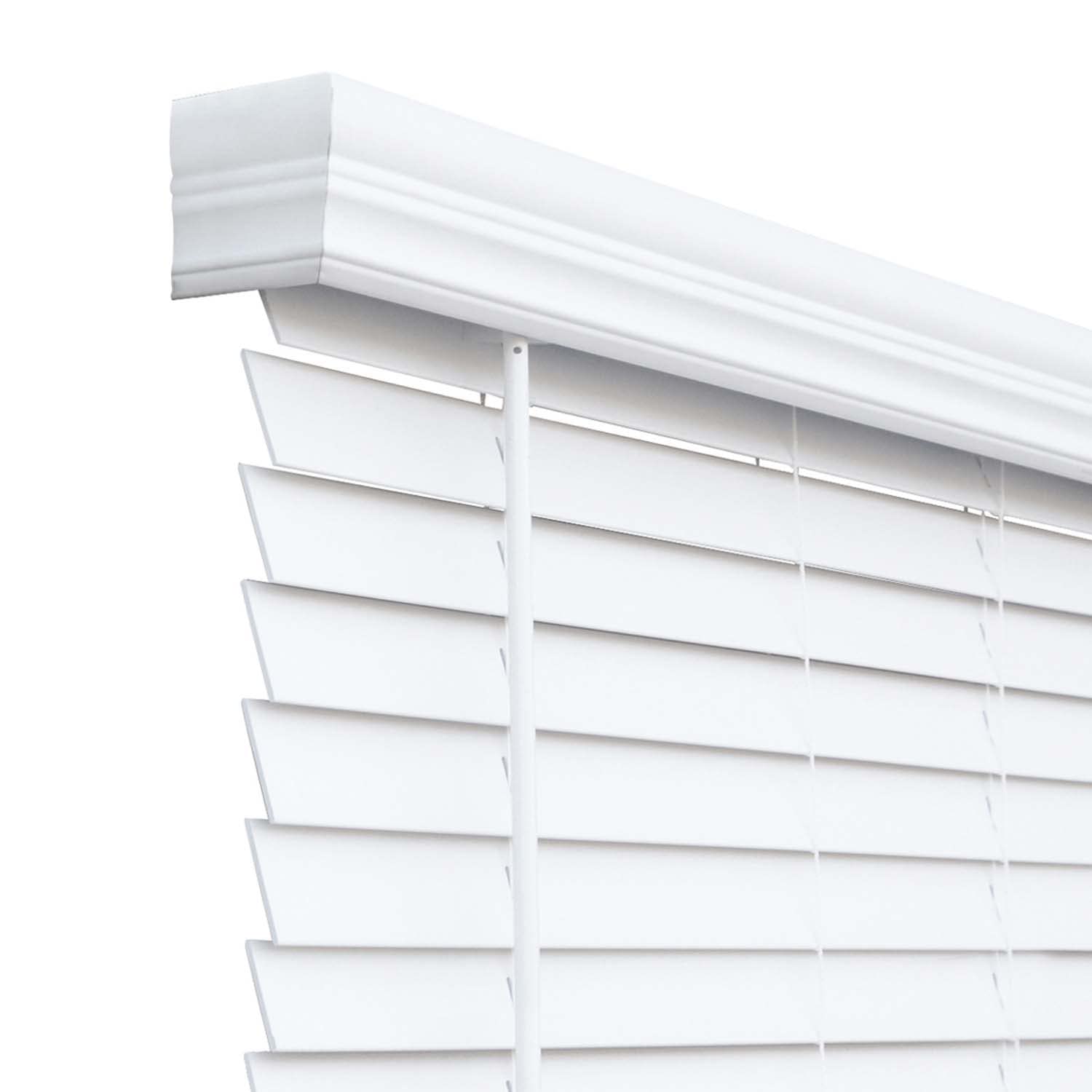 CHICOLOGY Faux Wood Blinds - Premium Window Shades & Treatments for Home - Chelsea White 46.25