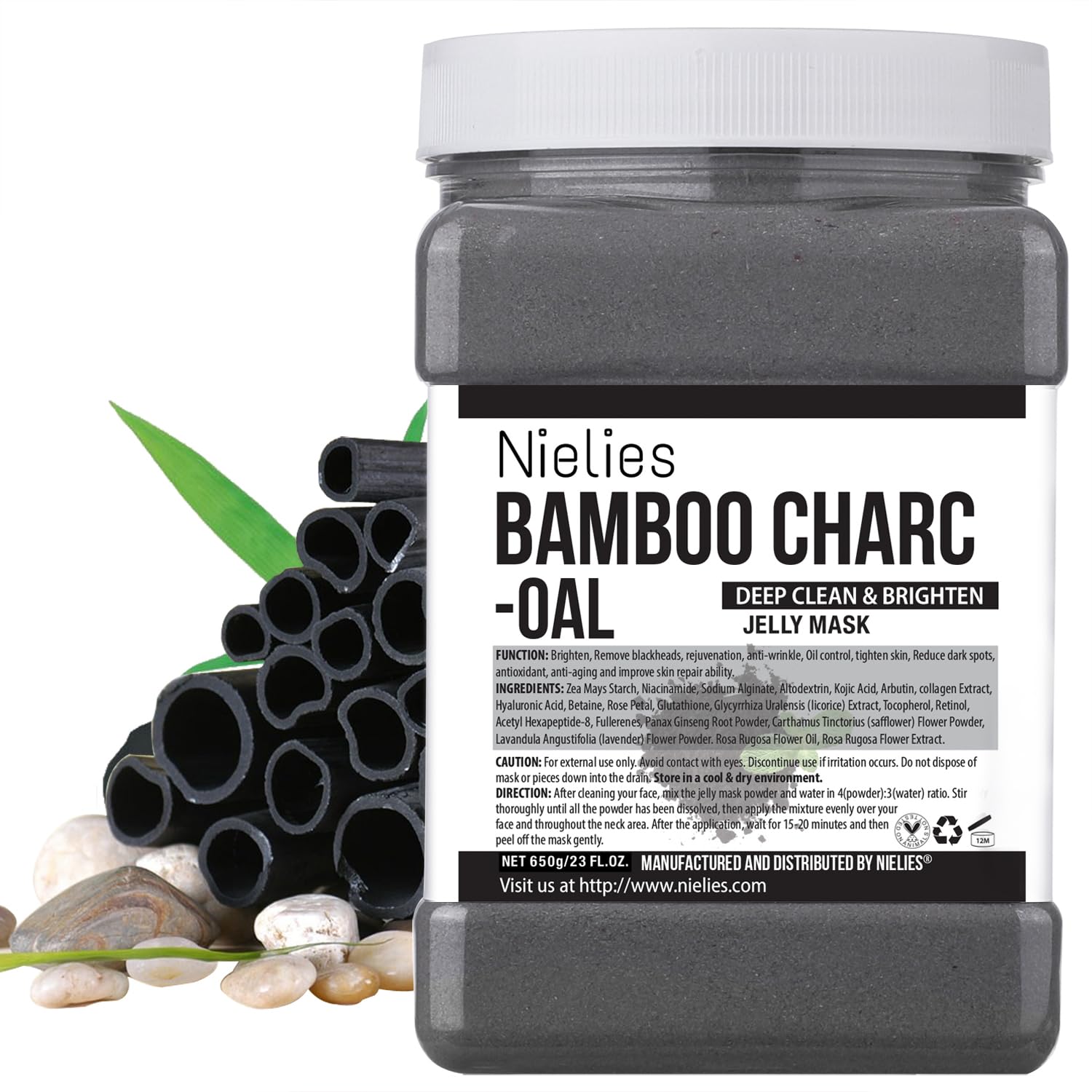 Charcoal Hydrating Jelly Face Mask - Hydrojelly for Spa & Facials