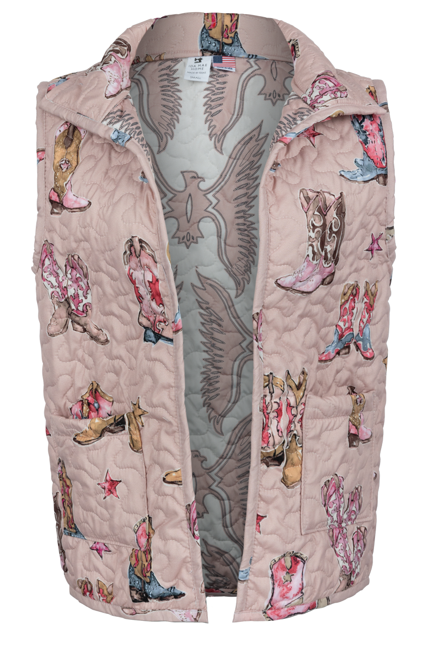 Ida Mae Thunderbird Boots Vest for Women - Stylish Rose Western Vest with Fringe Details for Cowgirl Fashion & Country Music Festivals