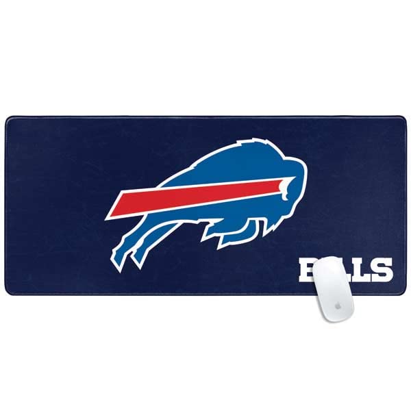 Skinit Extra Large Gaming Mouse Pad - Officially Licensed NFL Buffalo Bills Distressed Design with Stitched Edges | Waterproof & Non-Slip Rubber Base | XXL Desk Mat for Keyboard & Mouse | Perfect for PC Gaming, Office Work & Home Computer Setup