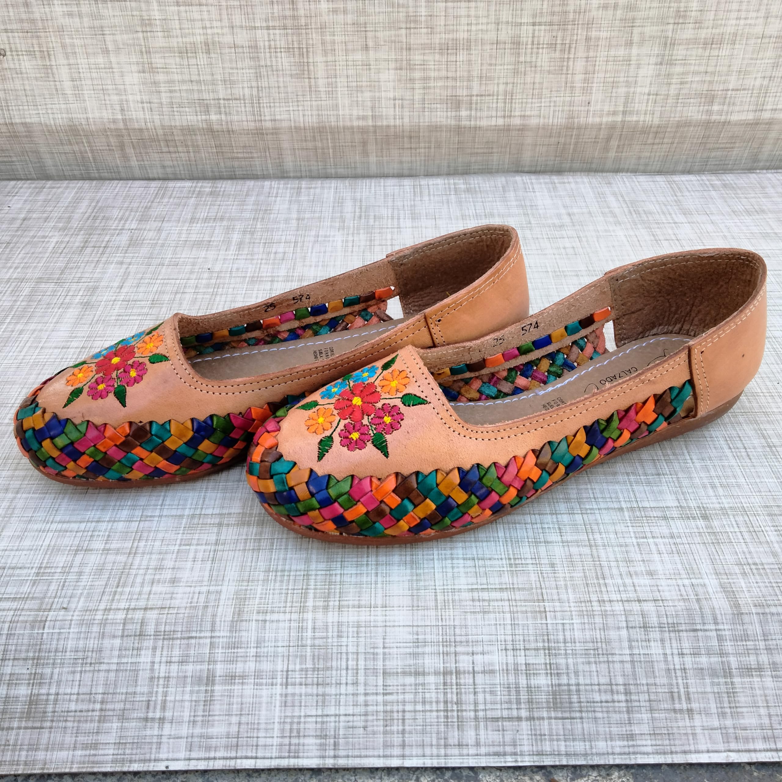 Handmade Artisan Huarache-Ballerina Shoes from Mexico – Genuine Leather, Natural & Multicolor Options (Brown) – Women's US Sizes 5-10 – Perfect for Casual Wear, Boho Outfits & Summer Fashion