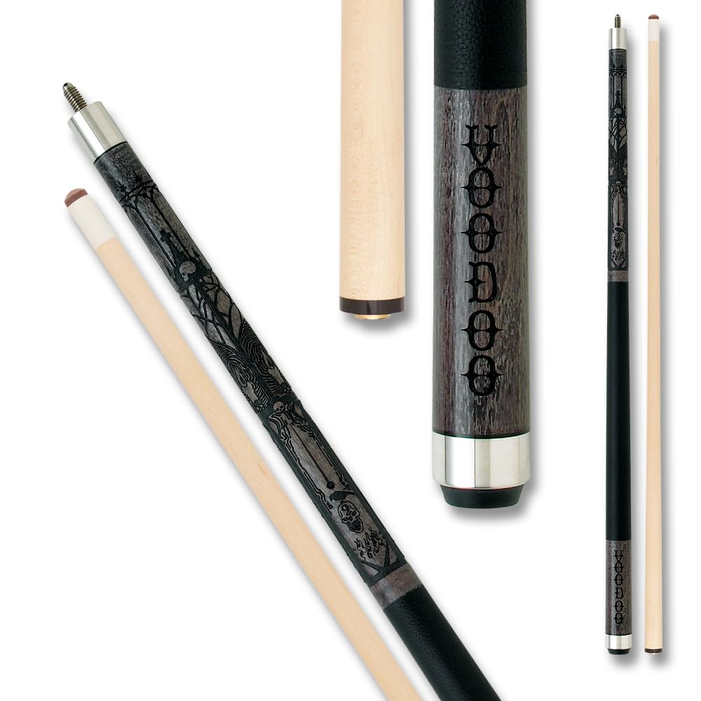VOODOO Billiards Pool Cue Stick - 20oz Grey Cemetery Design - Professional Billiard Accessory for Home Game Rooms & Bars