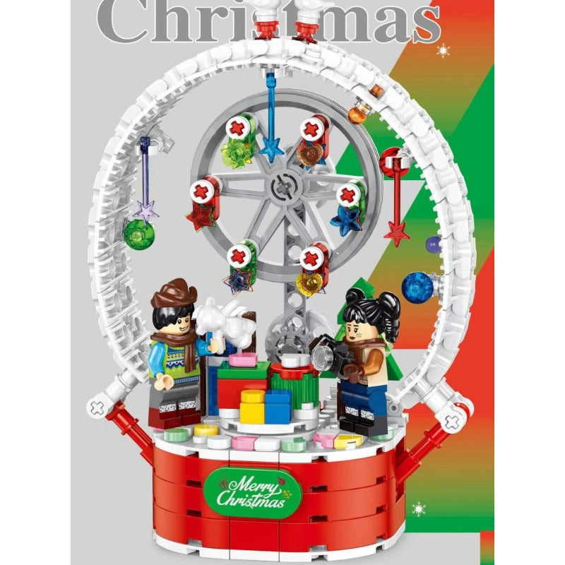 399PCS JD010 Christmas Rotating Ferris Wheel - Festive Holiday Decoration for Home, Office & Christmas Village Displays