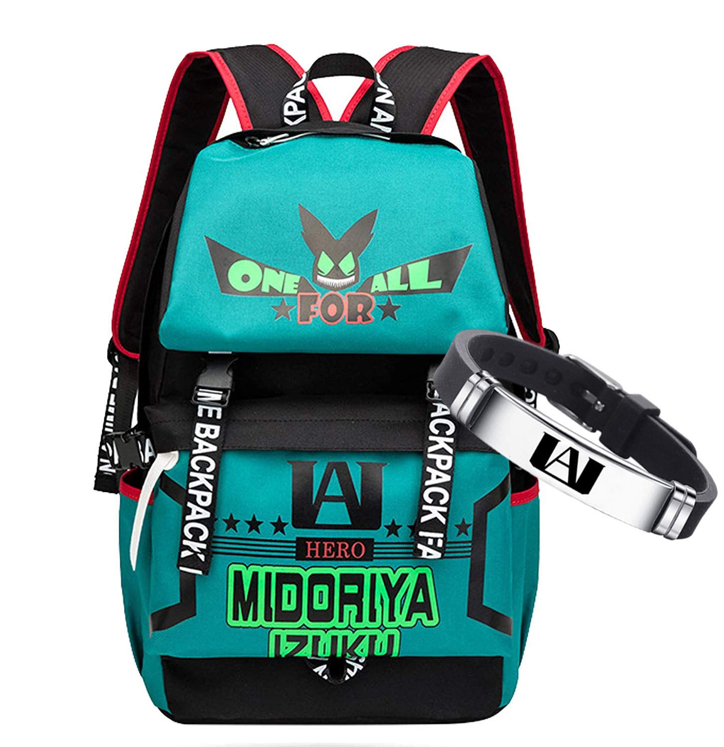 Resky MHA Backpack - My Hero Academia BNHA Anime School Bag, Travel Backpack for Katsuki Bakugou Cosplay (Style A) - Perfect for School, Travel, and Anime Conventions