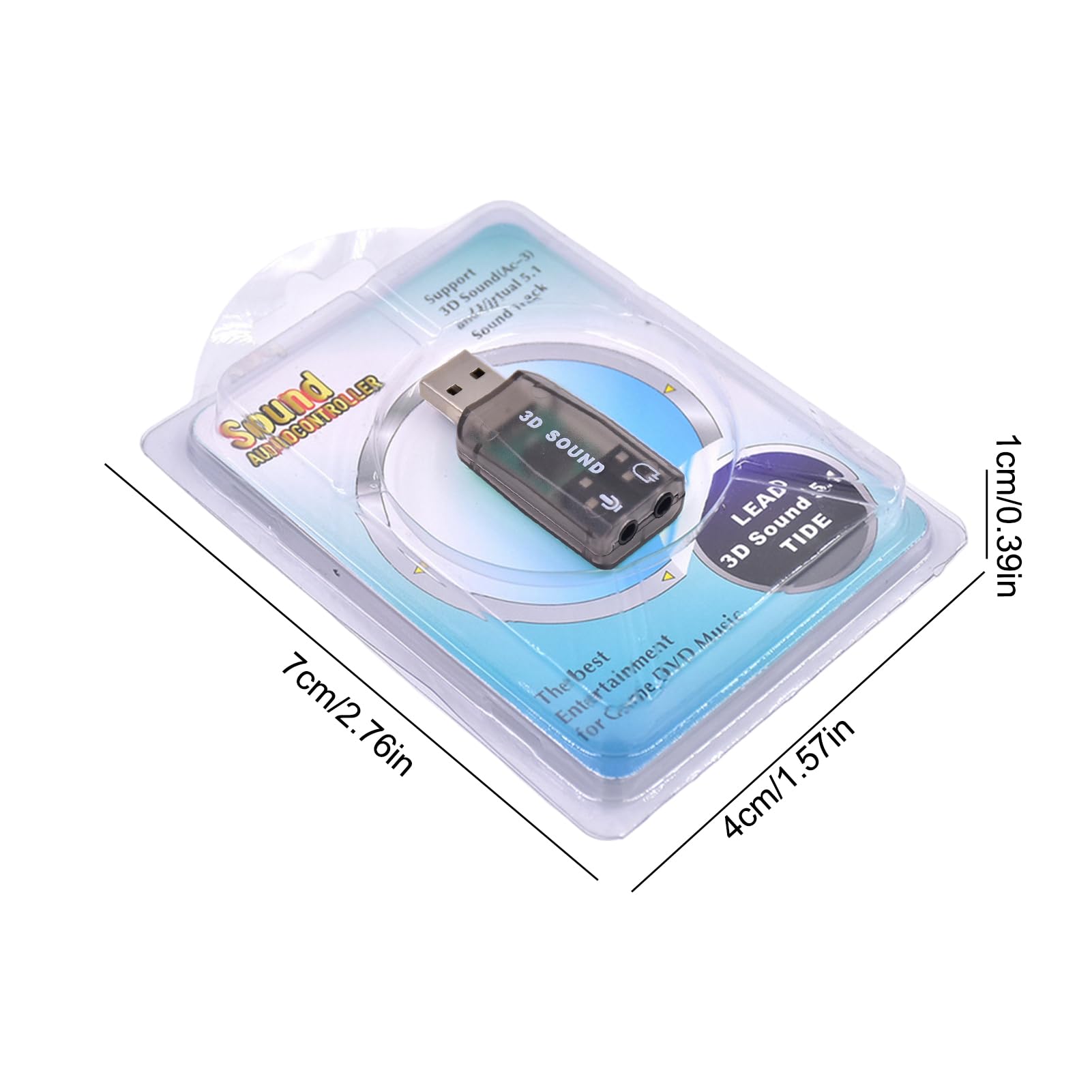 2-in-1 USB Sound Card Adapter with 3.5mm Jack - External Stereo Audio Converter for PC & Laptop | Microphone & Headphone Adapter for Gaming, Zoom Meetings, Music Recording & Movie Watching