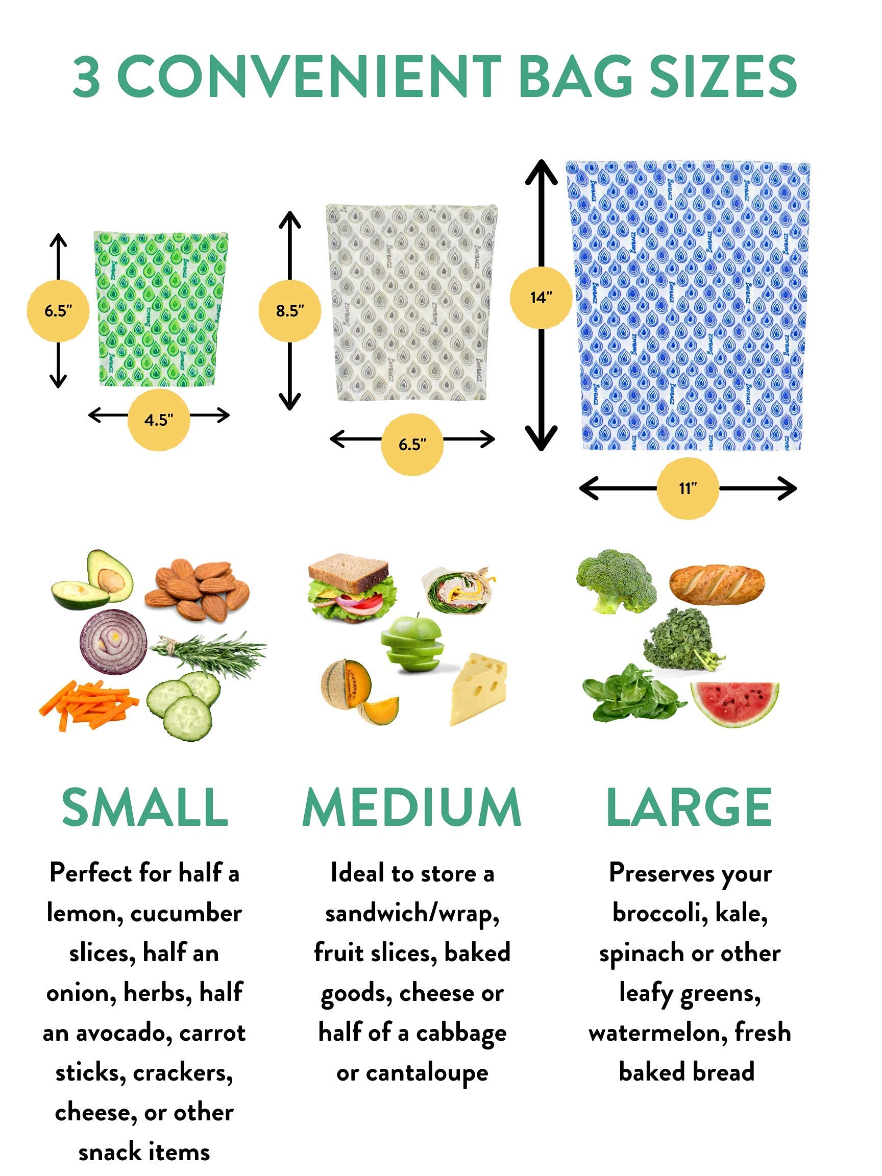 Eco-Friendly Beeswax Food Wraps - Reusable & Biodegradable Sandwich Bags (Pack of 2, 8.5