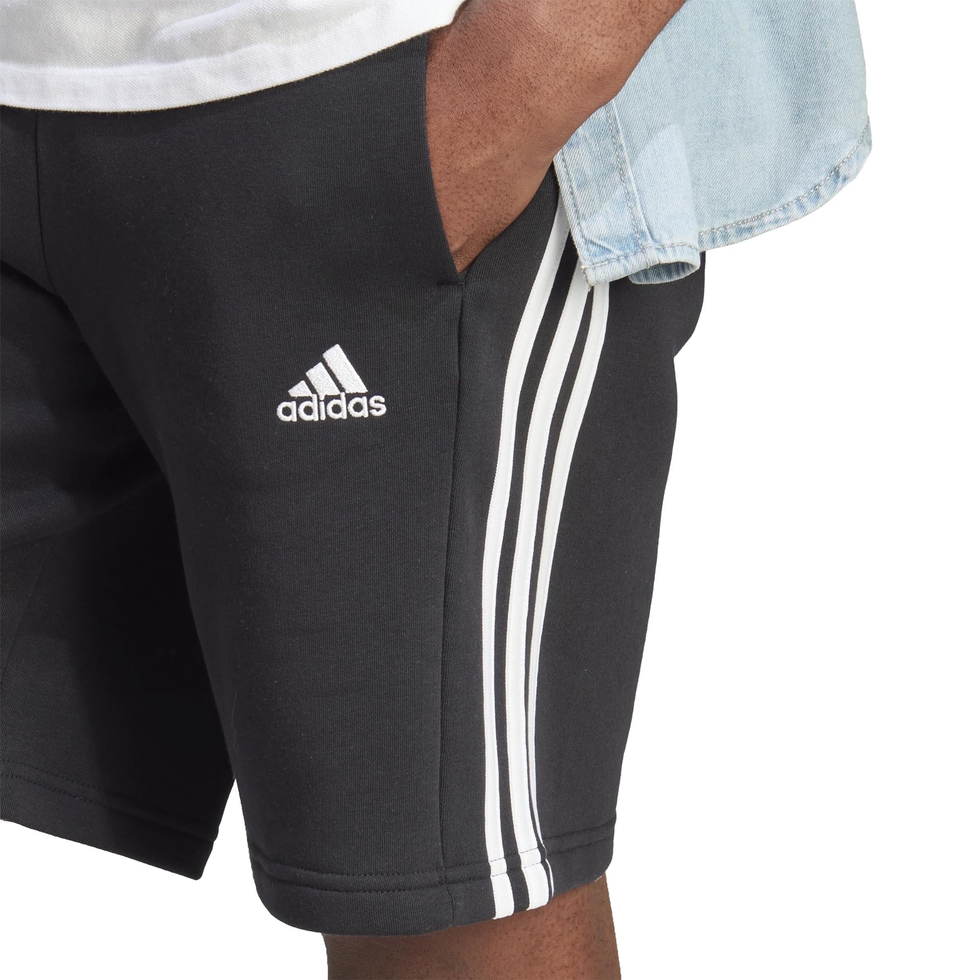 Adidas Men's Essentials 3-Stripes Fleece Shorts - Comfortable Athletic Shorts for Running, Gym & Lounge - Perfect for Workouts, Casual Wear & Relaxation