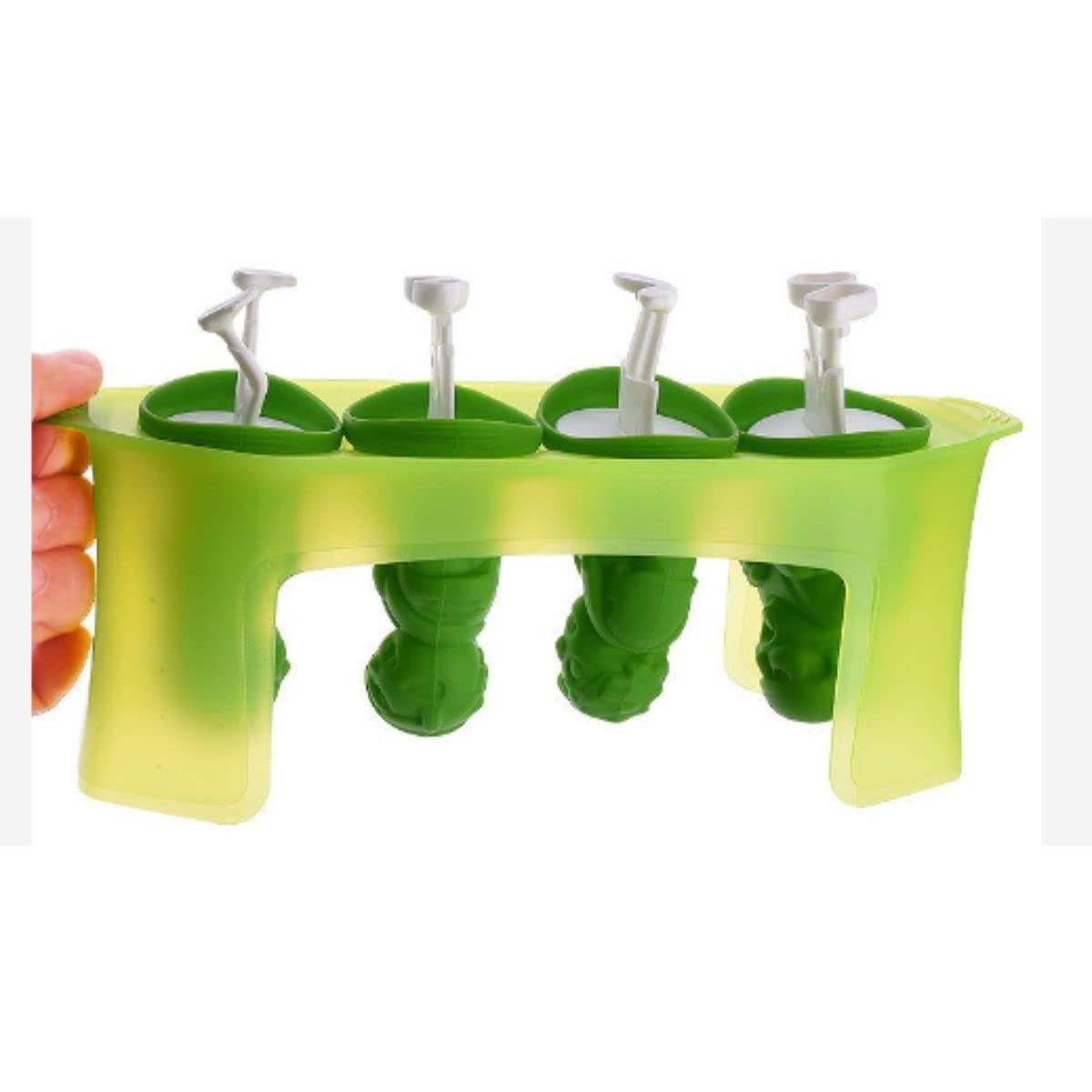 Zombie Popsicle Mold Set - 4 Piece Reusable Silicone Ice Cream Molds for Kids, BPA Free DIY Popsicle Maker with Easy Release - Perfect for Halloween Parties, Summer Treats & Homemade Frozen Desserts