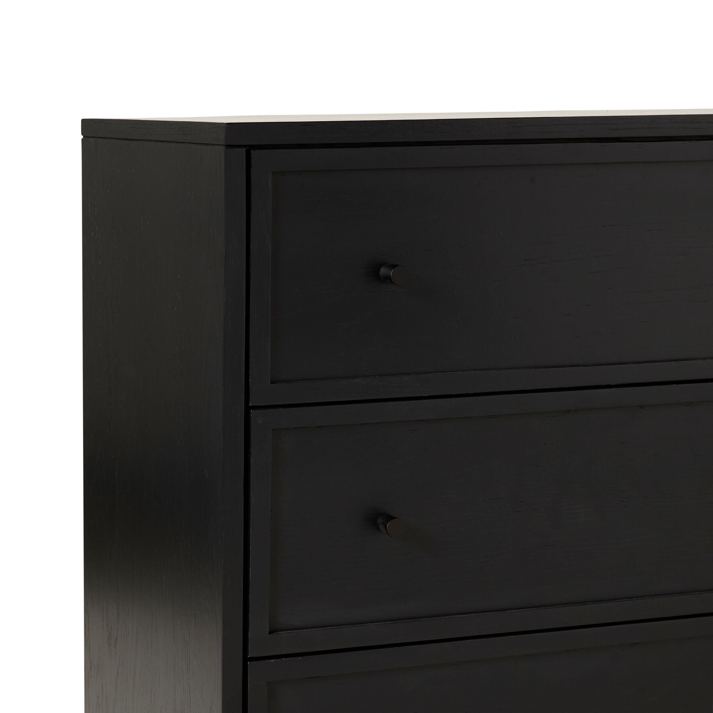 Avalon 6-Drawer Dresser Chest - Black Wooden Bedroom Storage Furniture for Clothes, Blankets & Organizing
