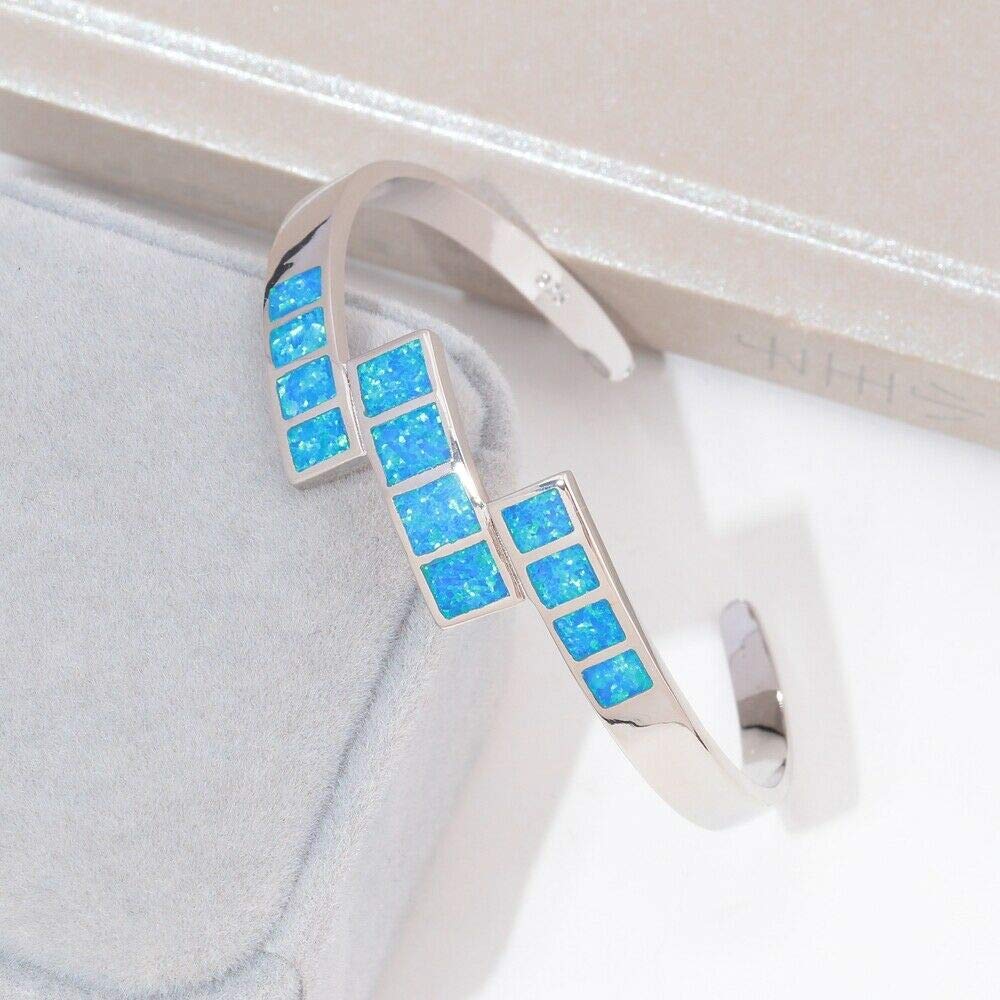 CiNily Women's Gold Plated Opal Cuff Bracelet - Hypoallergenic Gemstone Open Bangle for Ladies | Perfect for Weddings, Parties & Everyday Elegance