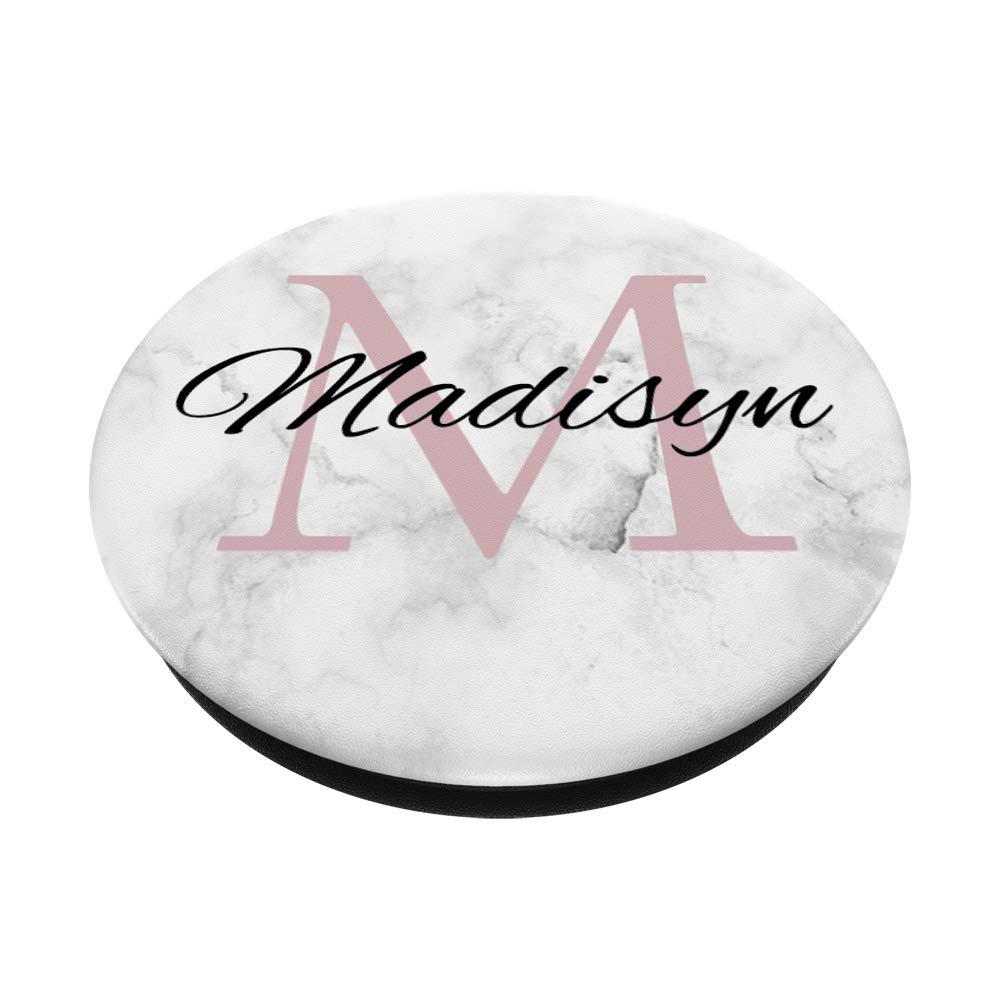 Madisyn Pink Monogram Letter M PopSockets Grip & Stand for iPhone, Samsung & Tablets - Cute Phone Accessory for Girls, Teens & Women - Perfect for School, Work & Travel