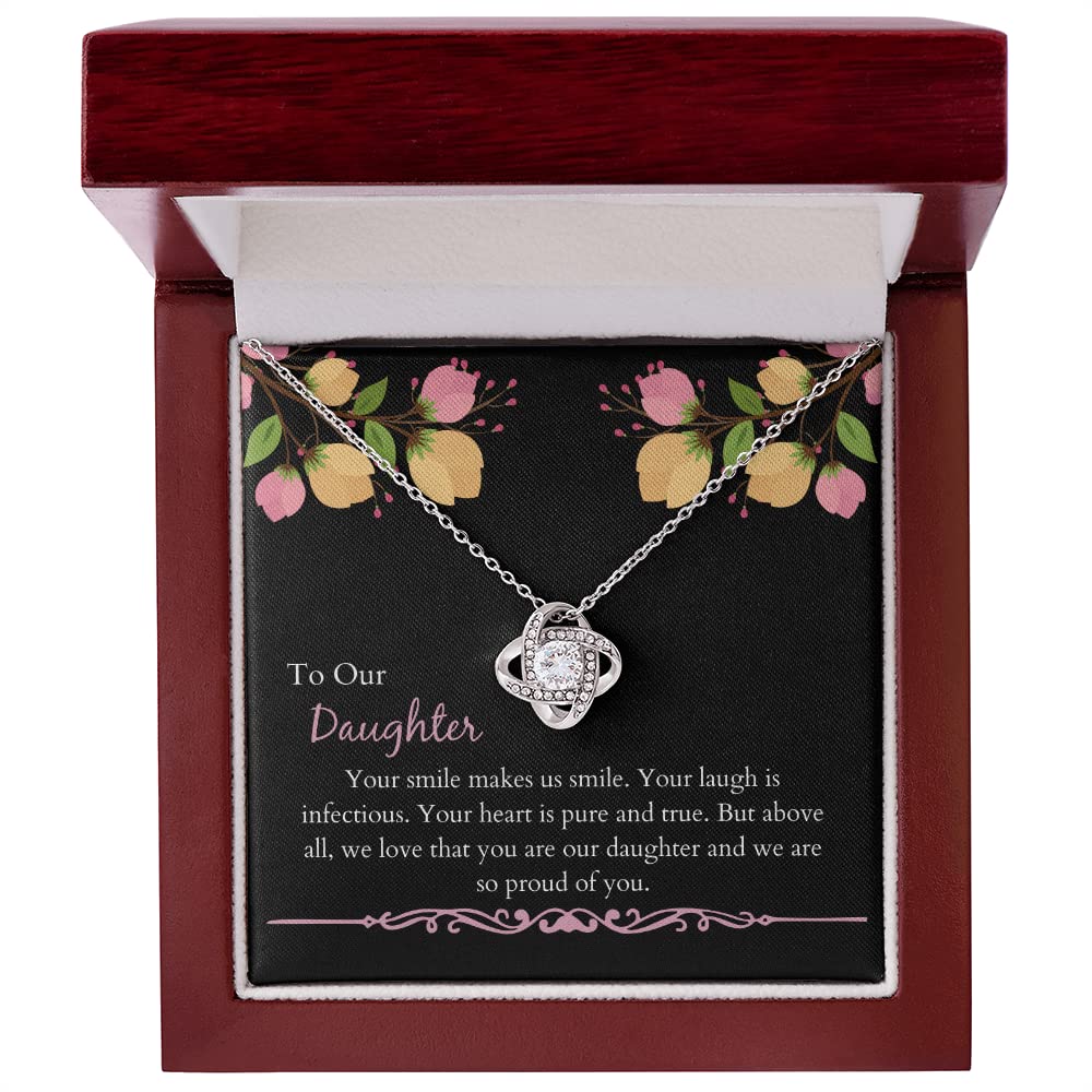 To Our Daughter Necklace - Sterling Silver Jewelry Gift for Girls from Parents | Birthday, Graduation & Special Occasion Present