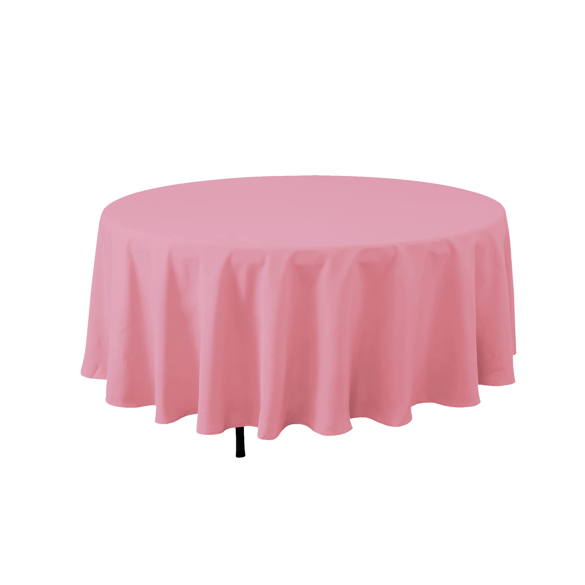 Simply Elegant 120-Inch Round Premium Polyester Tablecloth - Washable Table Cover for Weddings, Birthdays, Receptions | Durable Home Decor with Finished Hems (Pink) - Perfect for Banquets, Parties & Dining Room Decorations