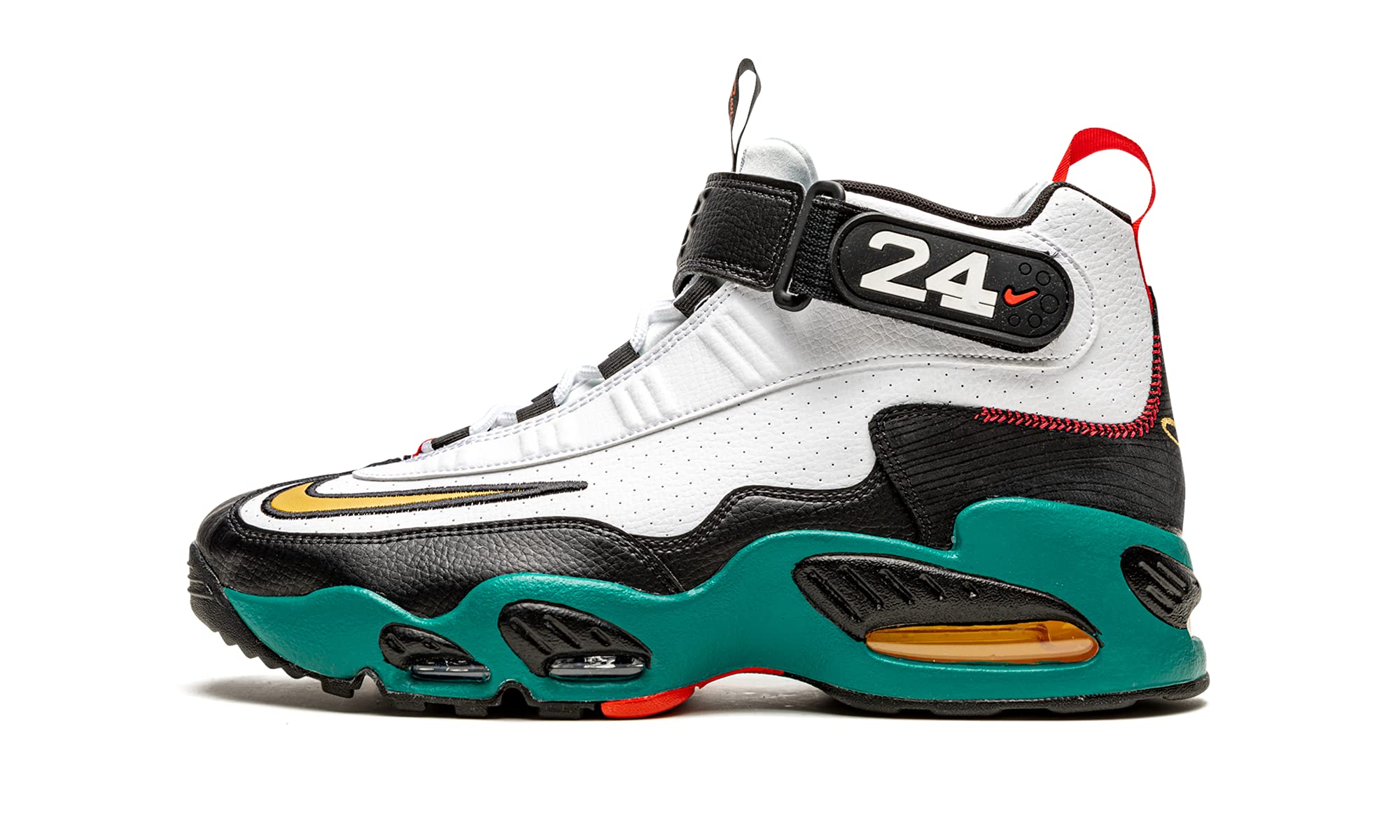 Nike Men's Air Griffey Max 1 Sneakers - White/Metallic Gold/Black Retro Baseball Shoes Size 9.5 | Comfortable Athletic Footwear for Running, Training & Casual Wear