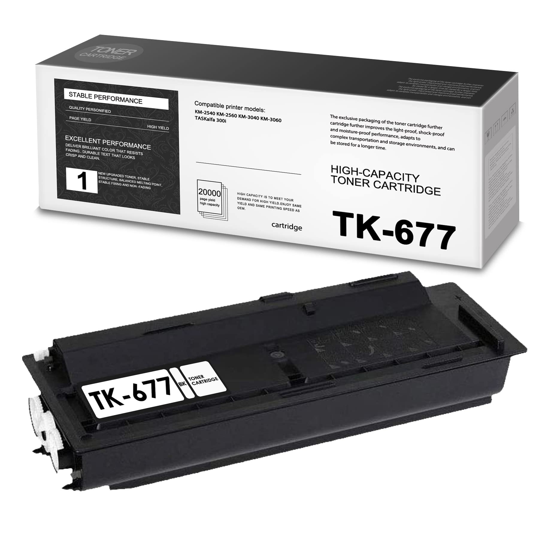 THUYAO TK-677 Toner Cartridge Replacement for Kyocera KM-2540 KM-2560 KM-3040 KM-3060 TASKalfa 300i Printer - High Yield Printing for Office & Home Use