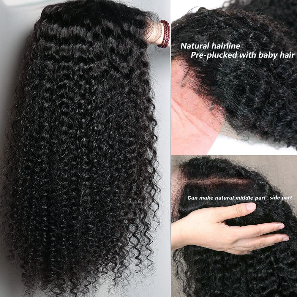 IDHERE 13x6 Lace Front Wigs Human Hair 210% Density Curly HD Transparent Lace Wig for Women | Pre-Plucked with Baby Hair | 32 Inch Jerry Curly Human Hair Wig for Daily Wear, Parties & Special Occasions