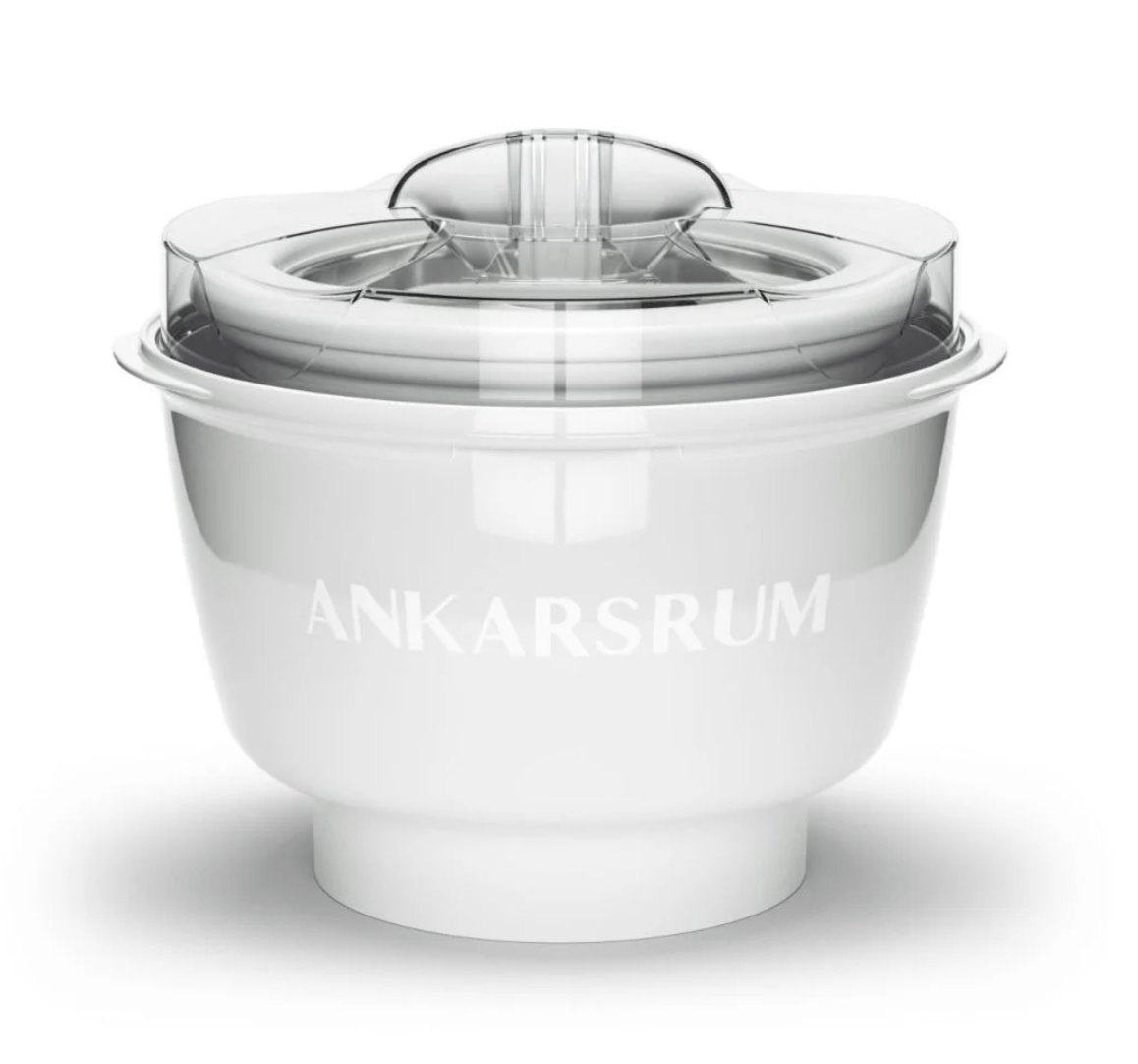 Ankarsrum AKM6230 Stand Mixer Ice Cream Maker Attachment with Spatula - Perfect for Homemade Gelato, Sorbet & Frozen Desserts - Kitchen Baking & Dessert Making Essential