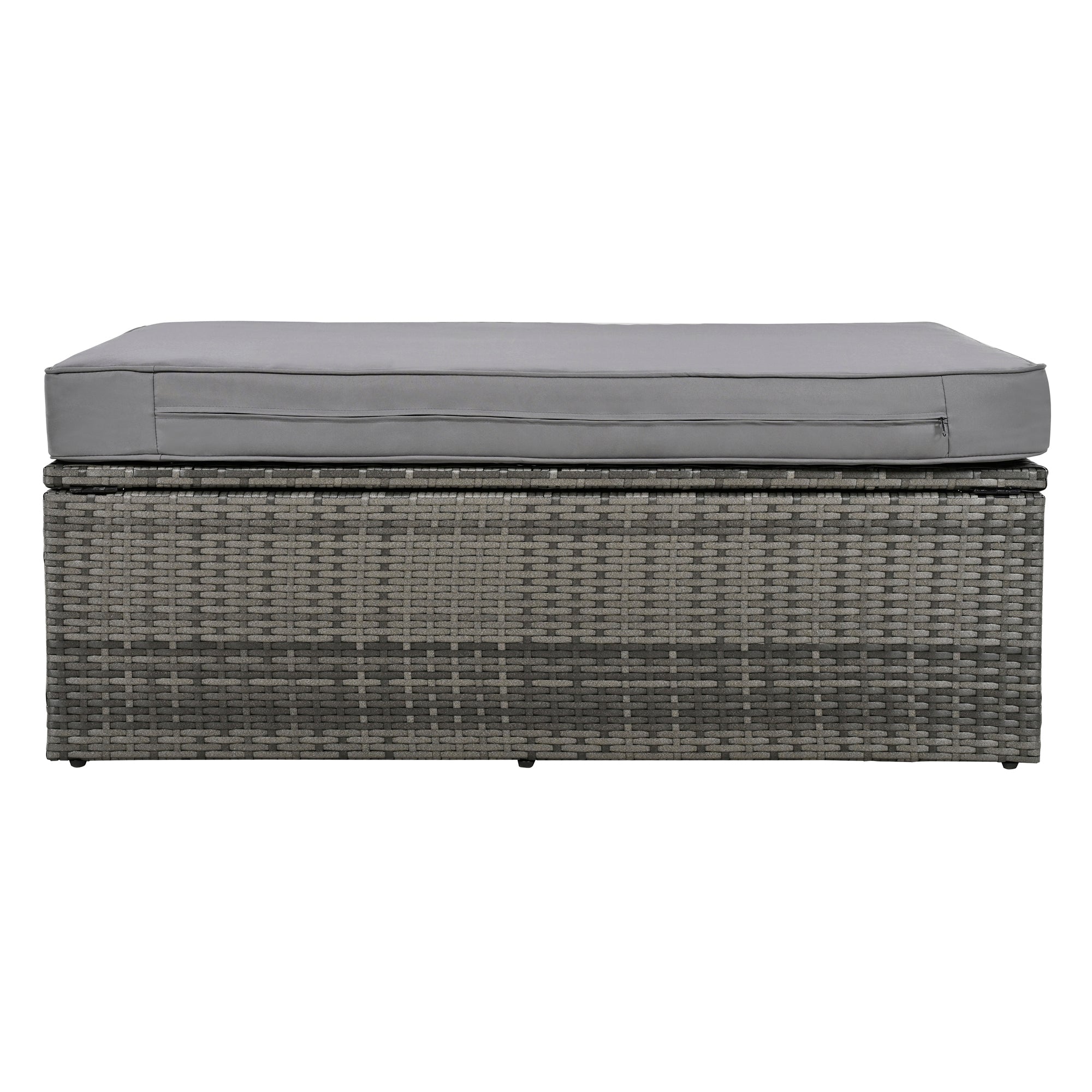 2-Piece Outdoor Rattan Daybed with 5 Adjustable Positions - Patio Loveseat Sofa Set for Poolside, Garden, or Backyard Relaxation