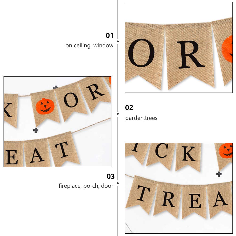Halloween Swallowtail Bunting Flag - Decorative Pie Mabula Banner for Trick or Treat, Photo Props & Party Decorations | Perfect for Halloween Home Decor, Yard Displays & Spooky Party Backdrops
