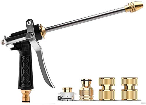 Adjustable High Pressure Metal Long Tube Spray Nozzle - Portable Garden Car Wash & Cleaning Tool for Outdoor, Home, and Vehicle Use