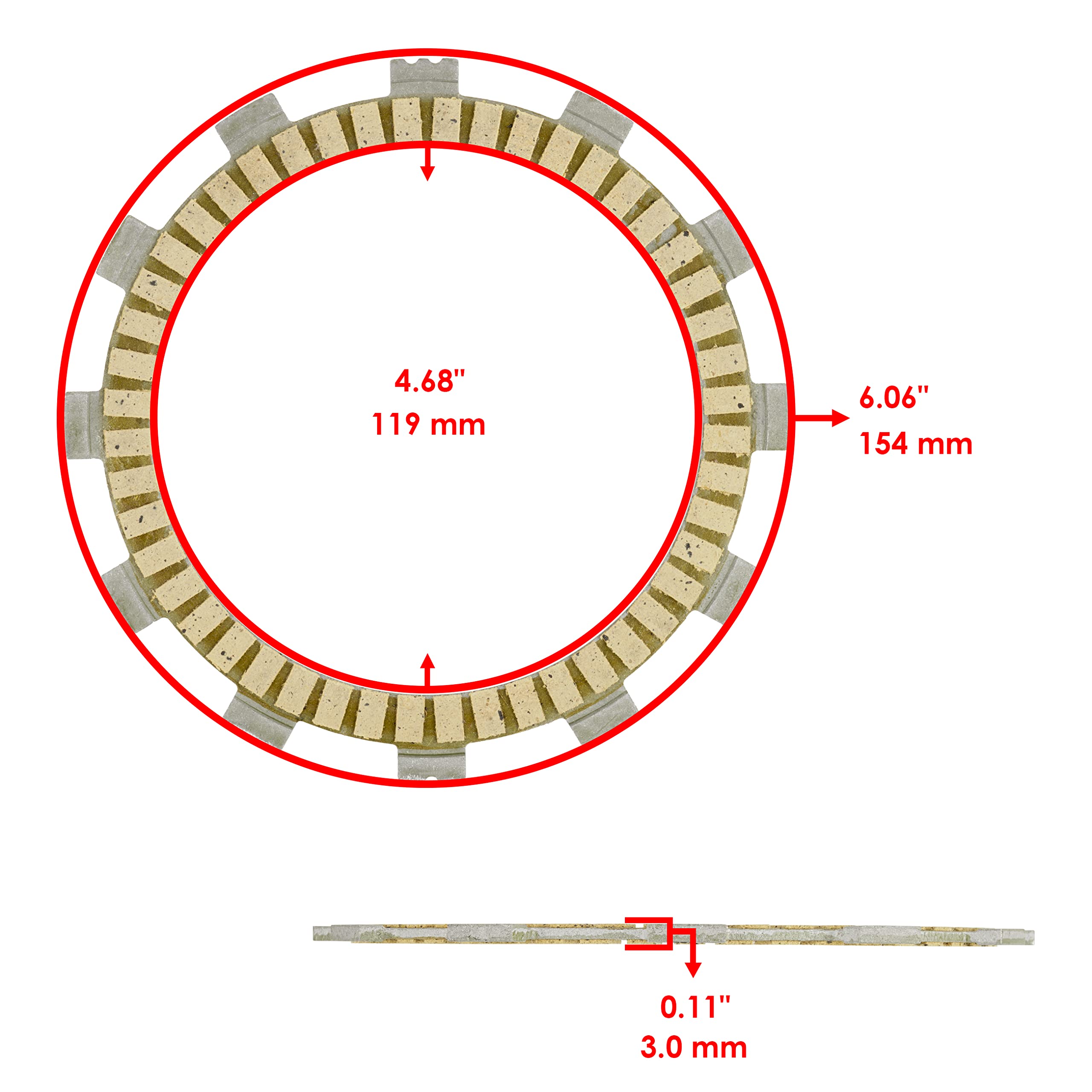 Caltric Clutch Friction Plates for Yamaha 450R YFZ450R YFZ-450R 2009-2014 - High-Performance Replacement Parts for Off-Road ATV Racing & Dirt Biking