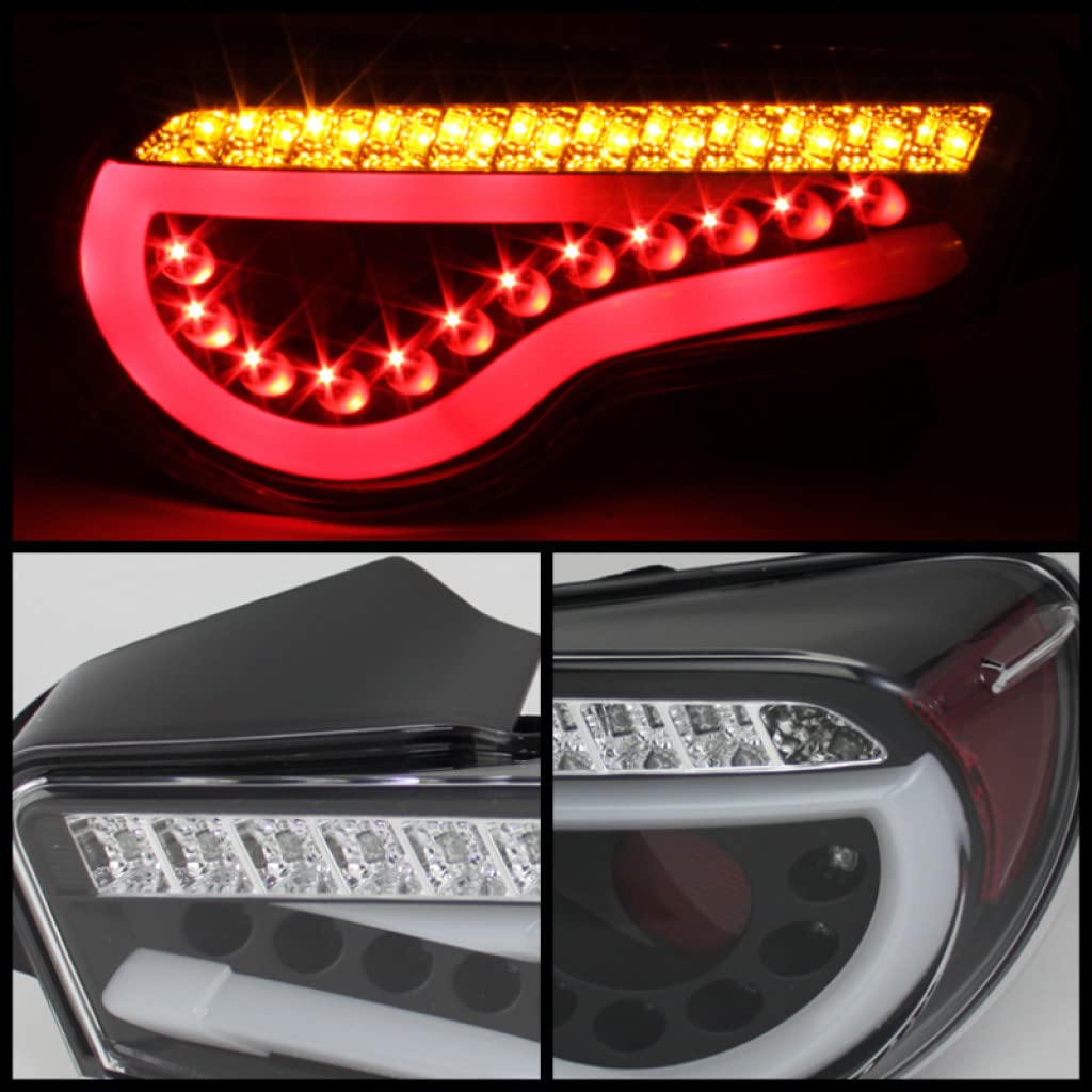 Spyder LED Tail Lights for Subaru BRZ 2013-2016 - Black Light Bar Pair (Part# 5072009) | Upgrade Your Car's Rear Style & Visibility for Night Driving