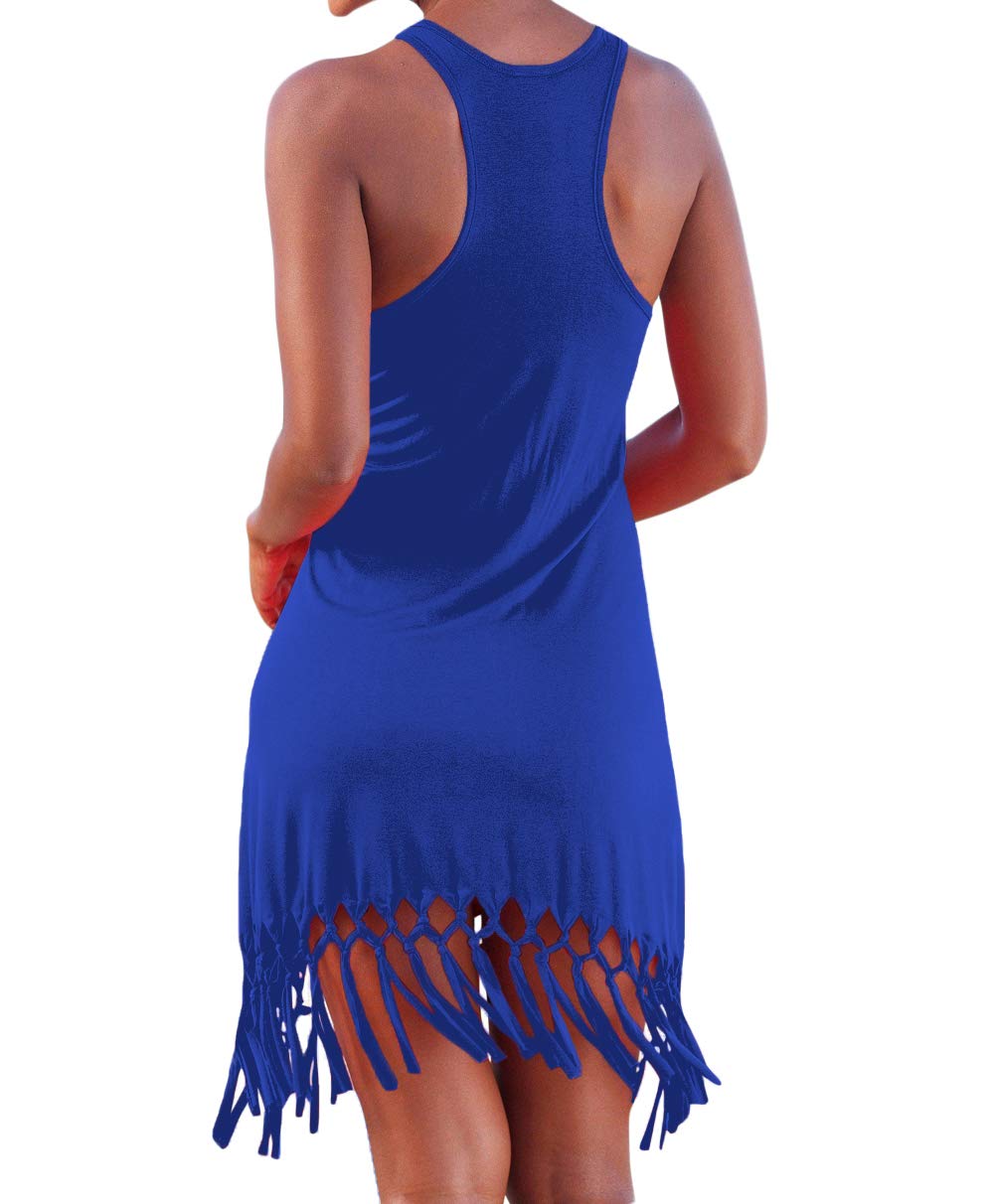 Pinziko Women's Summer Swimsuit Cover Up - Beach Dress Bathing Suit with Fringe for Vacation, Pool Party & Tropical Getaway