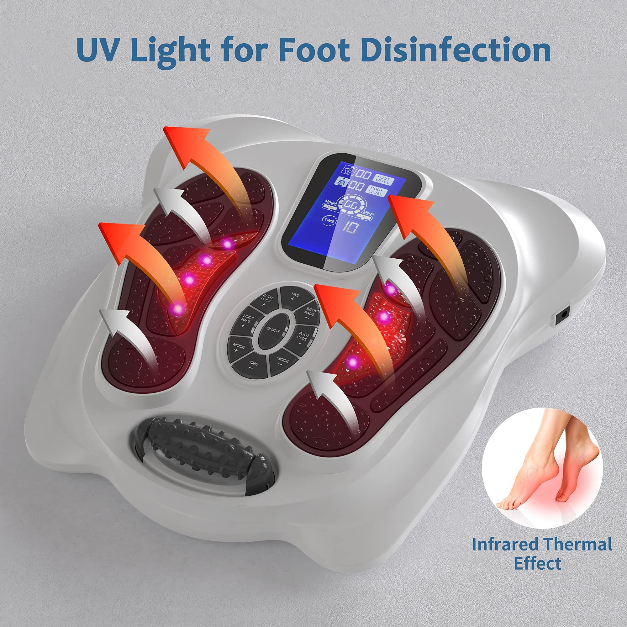 CRELIVER Foot Circulation Plus EMS & TENS Foot Massager - Electric Muscle Stimulator for Improved Blood Flow & Pain Relief - FSA/HSA Eligible - Perfect for Neuropathy, Swollen Feet & Post-Workout Recovery