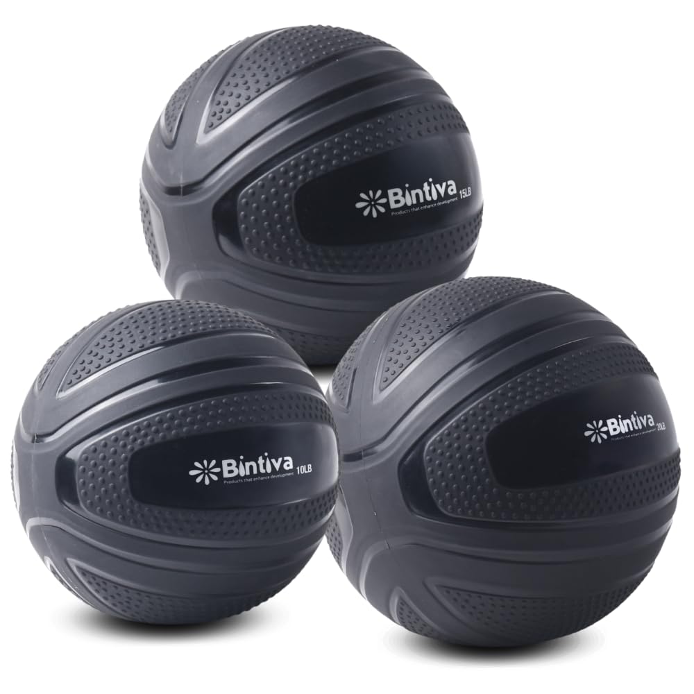 Bintiva Non-Bounce Slam Ball - Weighted Exercise Ball for Strength Training, CrossFit & Home Workouts - Medicine Dead Weight Ball for Gym, HIIT & Functional Fitness Routines