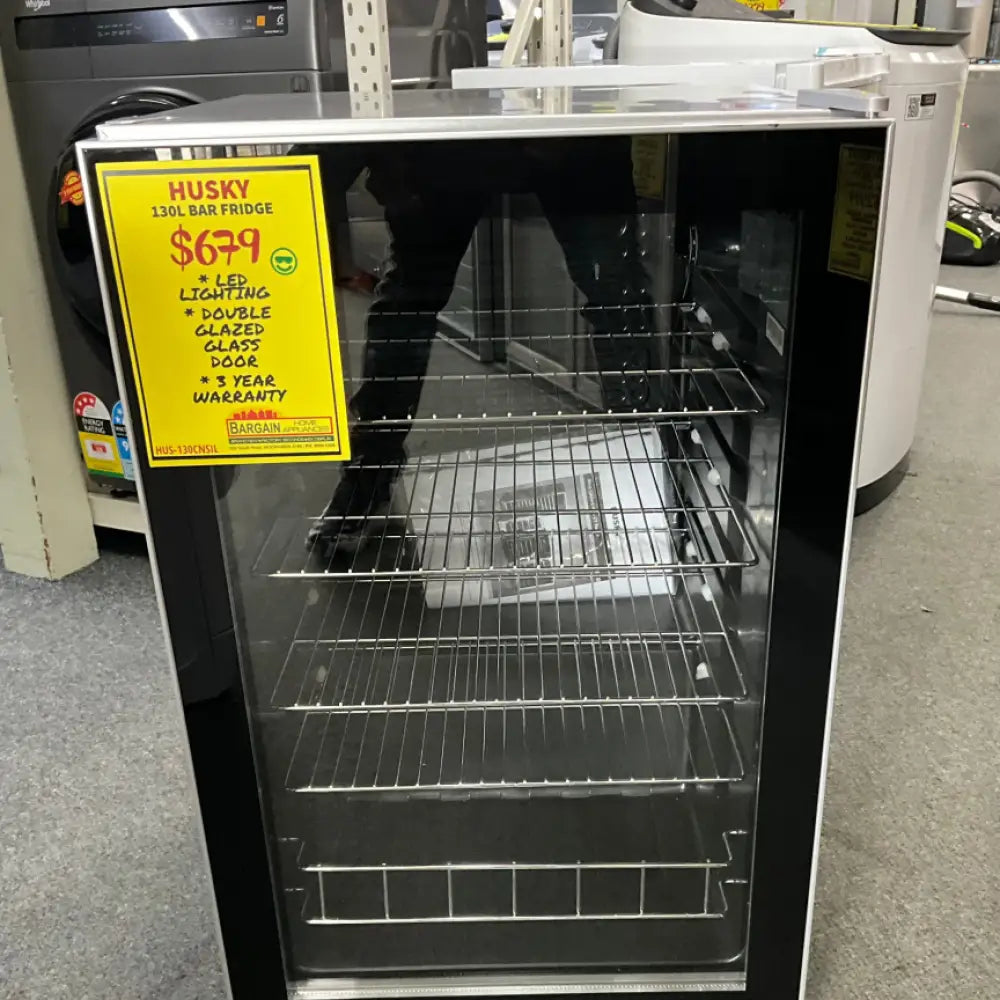 HUSKY HUS 130CNSIL.1 130L Compact Bar Fridge - Perfect for Home Bars, Offices, Dorms & Small Spaces | Energy Efficient Mini Refrigerator for Beverages & Snacks