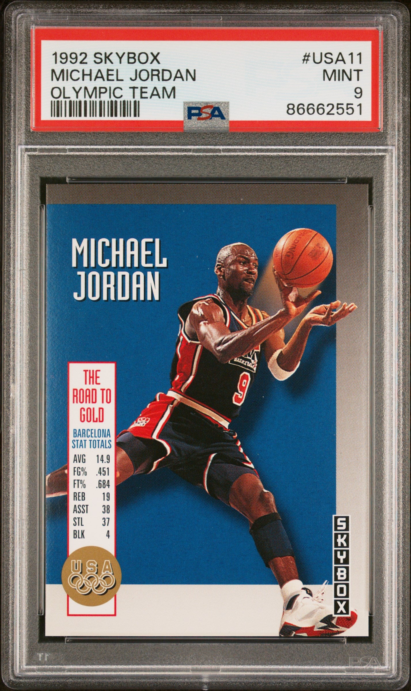 1992 Skybox Olympic Team Michael Jordan #USA11 PSA 9 Graded Basketball Card - Collectible Sports Memorabilia for NBA Fans & Card Investors