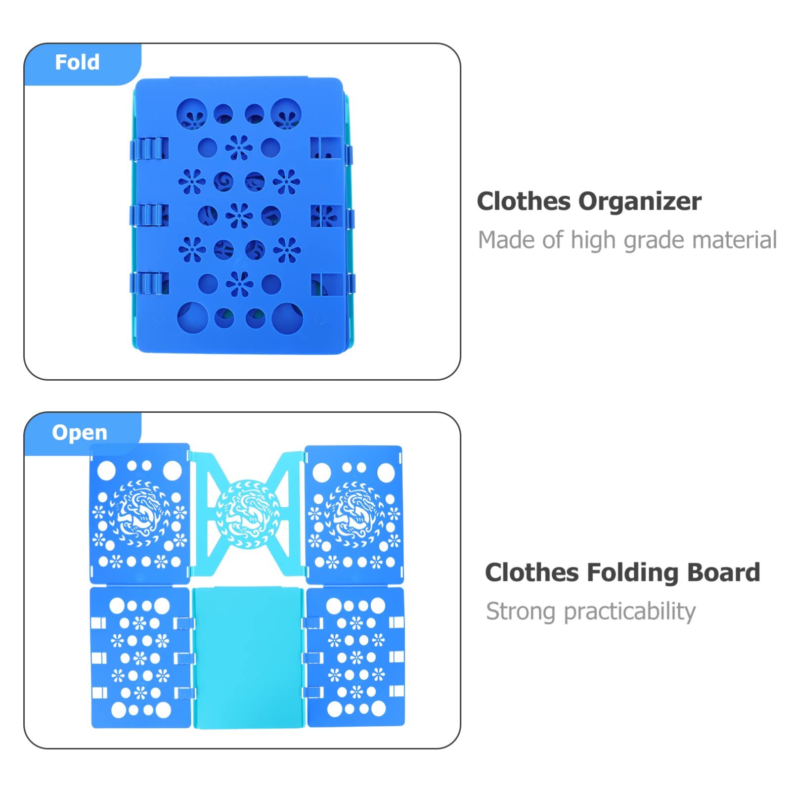 EXCEART 1-Piece Plastic Clothes Folding Board - Anti-Wrinkle Laundry Organizer for Shirts, Tees & Clothing (Child & Adult) - Perfect for Travel, Closet Organization & Space Saving