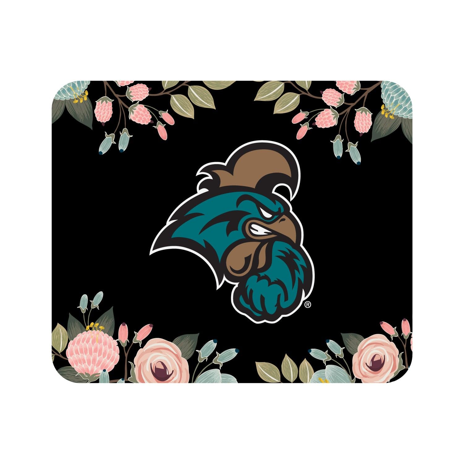 Premium Gaming Mouse Pad with Non-Slip Rubber Base - Coastal Carolina University Themed Floral Pink Design - Perfect for Office, Gaming & Home Computer Setup