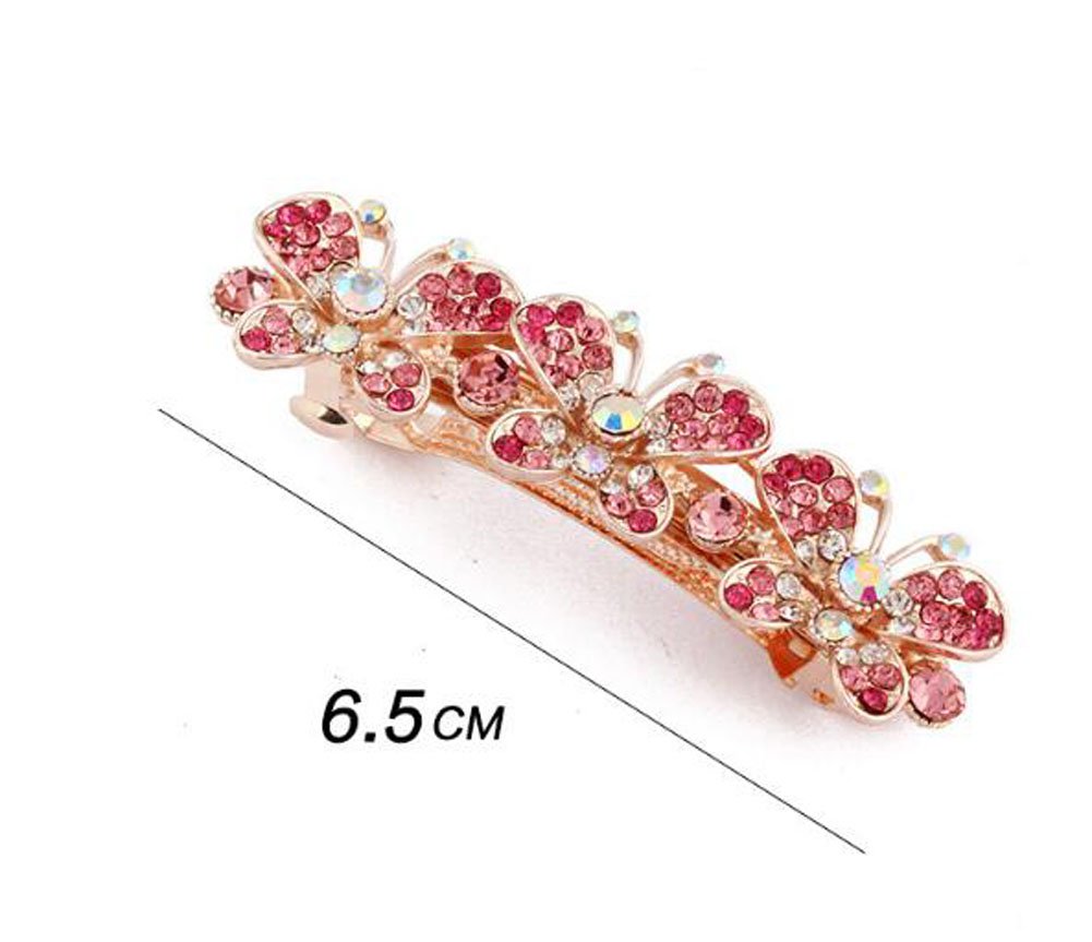 5PCS Rhinestone Bowknot Hair Clips for Women & Girls - Elegant Hair Barrettes & Hairpins for Parties, Weddings & Daily Styling