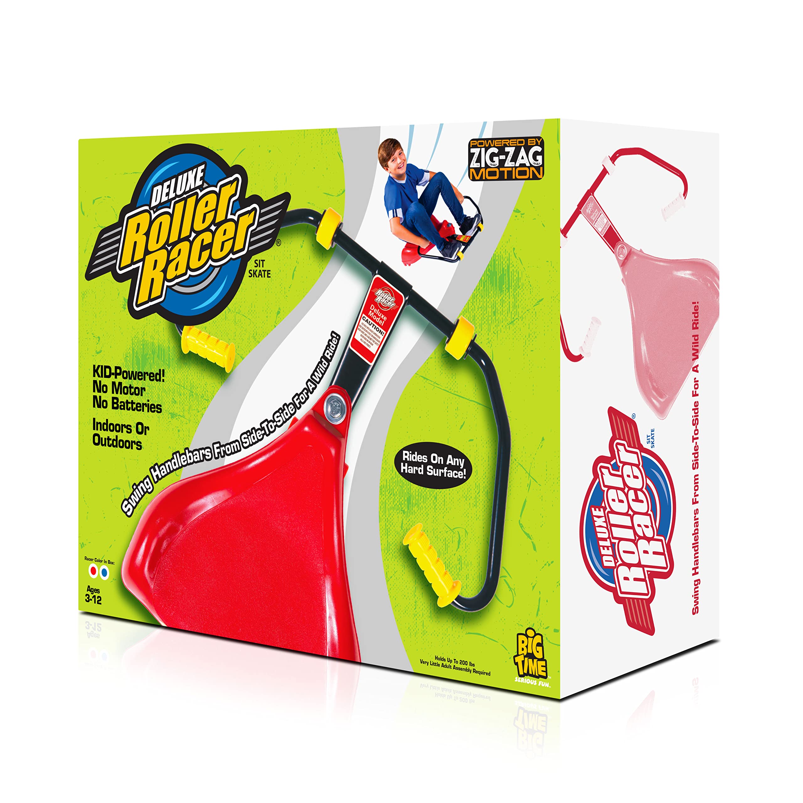 Premium Deluxe Roller Racer - Best Sit & Skate Scooter for Kids | No Batteries or Pedals | Indoor & Outdoor Fun | Twist, Turn & Race (Red) - Perfect for Backyard Play, Driveway Racing & Indoor Active Playtime