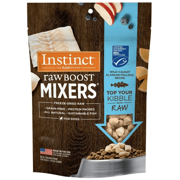 Instinct Raw Boost Mixers Wild Caught Alaskan Pollock Recipe Dog Food Topper - 5oz | Grain-Free Protein Supplement for Dogs | Perfect for Kibble Topping & Training Treats