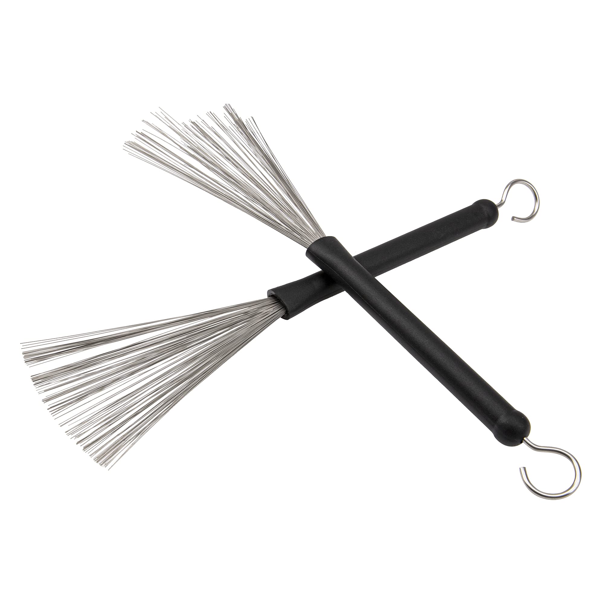 Yootones Retractable Wire Drum Brushes with Comfortable Rubber Handles - Professional Drum Sticks for Drummers, Beginners, Rock Bands & Students - Ideal for Live Performances, Practice Sessions & Music Classes (Black)