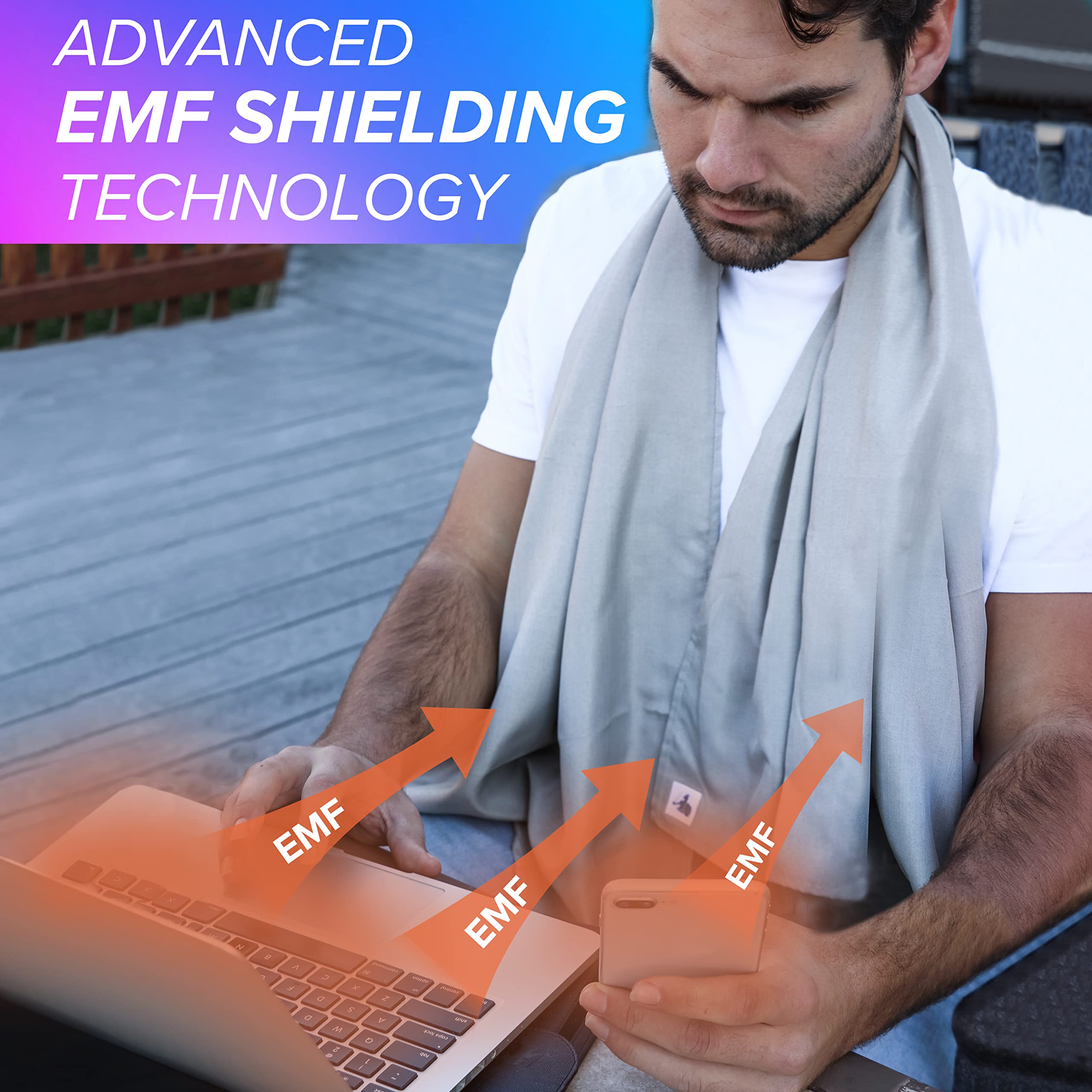 DefenderShield® EMF Radiation Protection Scarf - 5G & Wireless Shielding for Men & Women - Perfect for Travel, Office & Daily Use