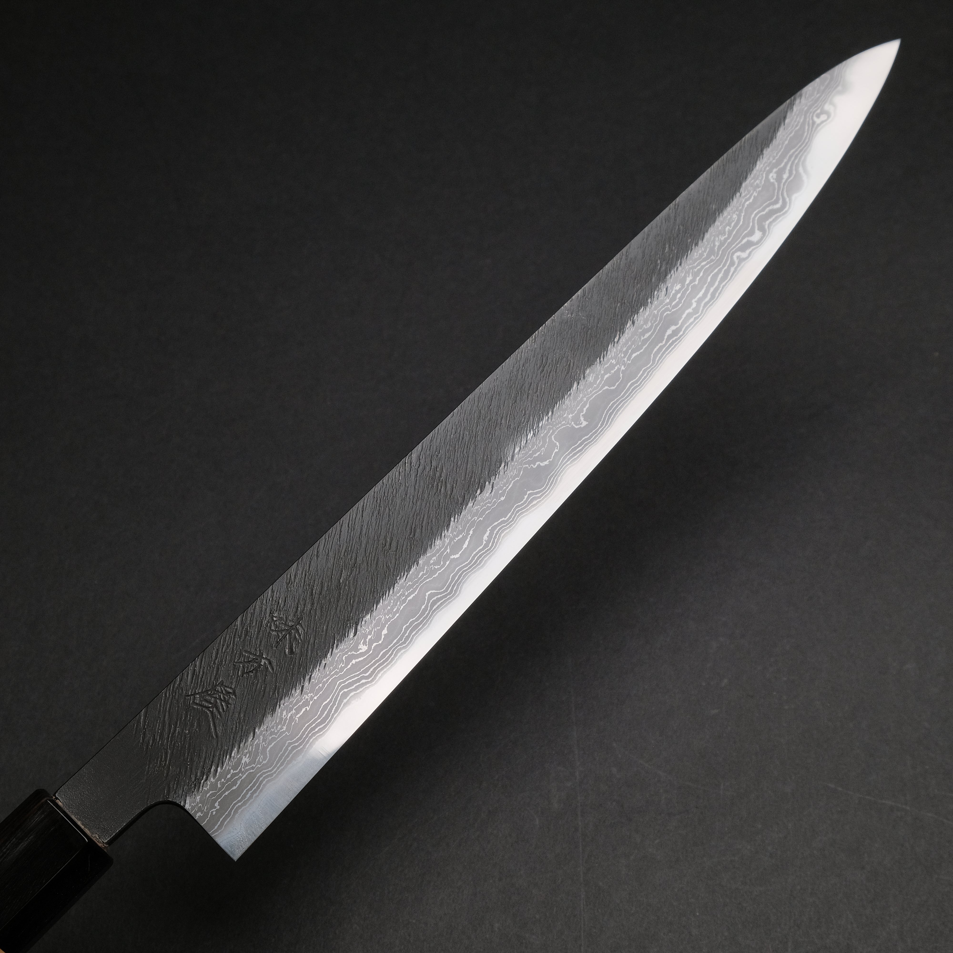 Premium Ajikataya White #2 Matsuba Damascus Sujihiki 270mm Japanese Chef Knife - Olive Wood & Buffalo Horn Handle - Perfect for Slicing Sashimi, Meat, and Precision Kitchen Tasks