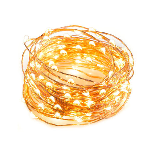 SHARPER IMAGE Solar Powered LED Outdoor Copper String Lights - Weatherproof Fairy Lights for Garden, Patio, Wedding & Backyard Decor (SISL189)