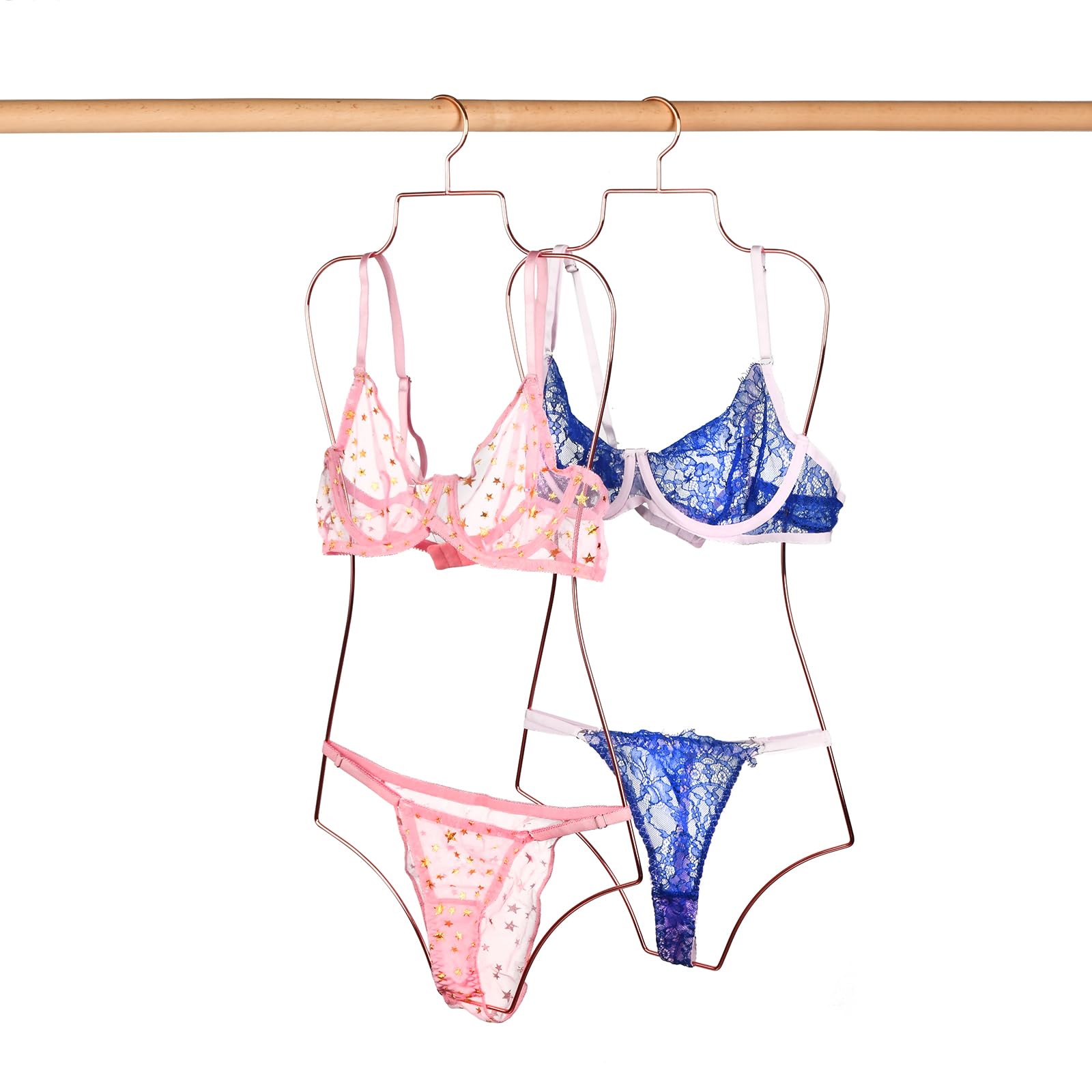 Rose Gold Wire Bikini Hanger - 10 Pack Metal Swimwear Display for Retail Stores, Boutiques & Beach Shops