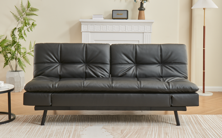 BlackVue Adjustable Sleeper Sofa with Split Back Design, Memory Foam Cushion & Sturdy Steel Legs - Perfect for Small Spaces, Guest Rooms, and Home Offices