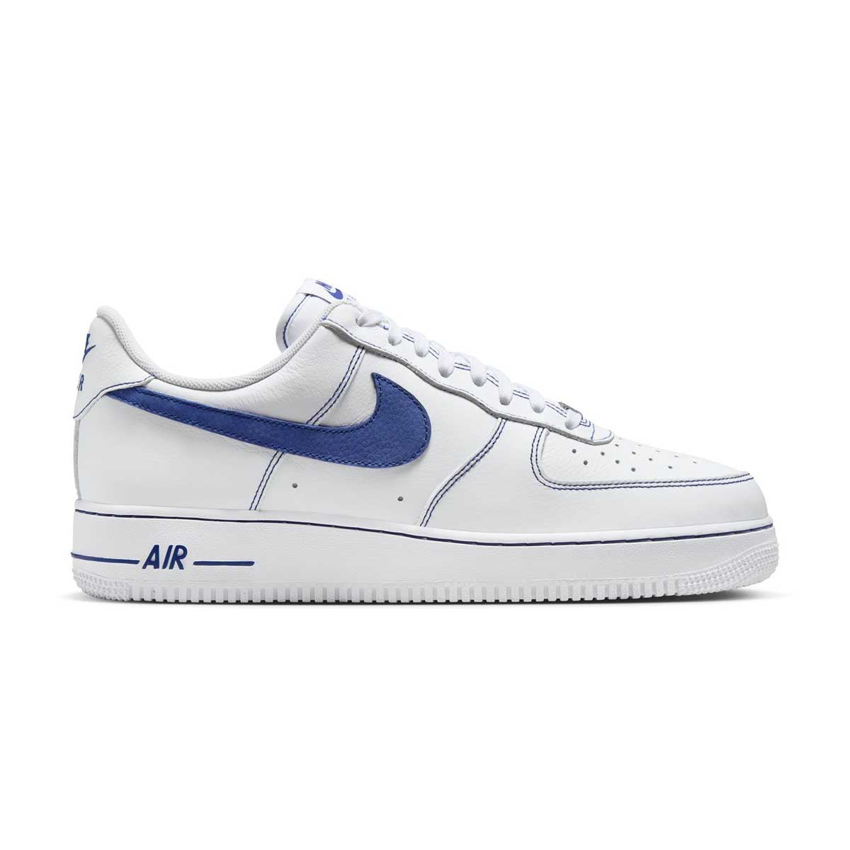 Nike Air Force 1 '07 LV8 Men's Sneakers - White & Deep Royal Blue Basketball Shoes for Casual Wear & Street Style
