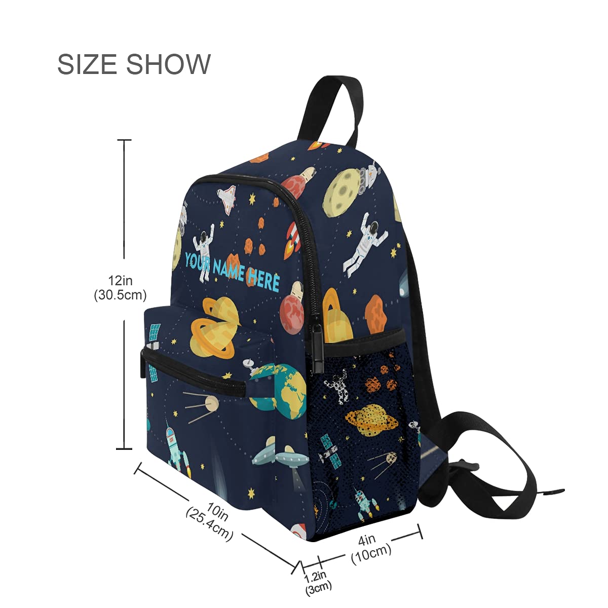 ODAWA Personalized Kids Backpack for Boys & Girls - Custom Name/Text, Space Astronaut Rocket Design, Waterproof School Bag for Toddlers | Perfect for Preschool, Daycare & Travel