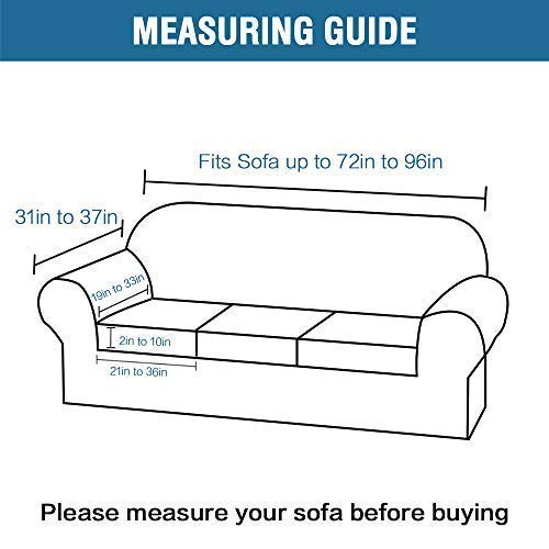 H.VERSAILTEX Velvet Stretch Sofa Covers Set - 3 Cushion Couch, 2 Cushion Loveseat & Armchair Slipcovers (Burgundy) | Soft Protective Furniture Covers for Living Room, Bedroom & Home Decor