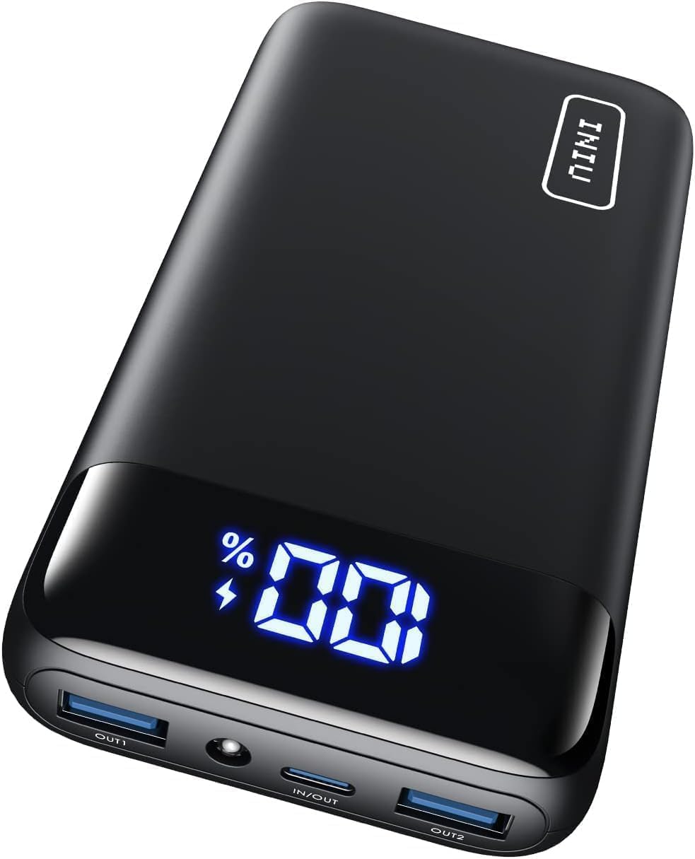 INIU 20000mAh Portable Charger with 22.5W Fast Charging & LED Display - PD 3.0 QC 4.0 Power Bank for iPhone 16/15/14/13 Pro, Samsung S23, Google Pixel, iPad & Tablets | Perfect for Travel, Camping & Emergency Backup