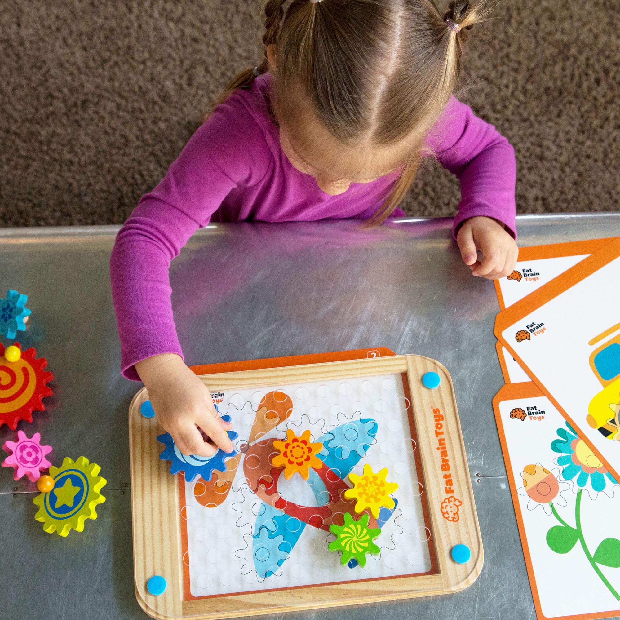 Fat Brain Toys Go Go Gears! - Wooden Educational Size-Matching Puzzle for Toddlers & Preschoolers Ages 3+ | STEM Learning Toy for Early Childhood Development | Perfect for Classroom, Homeschool & Playroom Activities