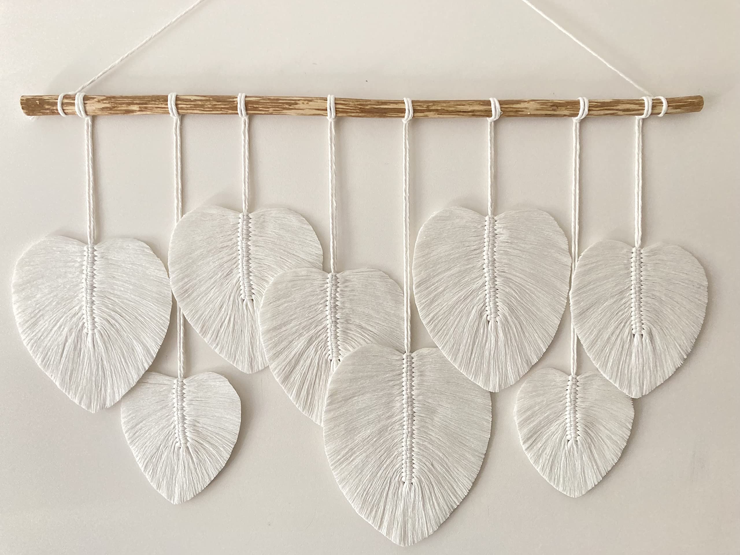 Large Macrame Feather Wall Hanging - Boho Woven Yarn Tapestry for Bedroom & Dorm Decor | Handmade Bohemian Wall Art, Aesthetic Home Decor for Living Room, Nursery & Office
